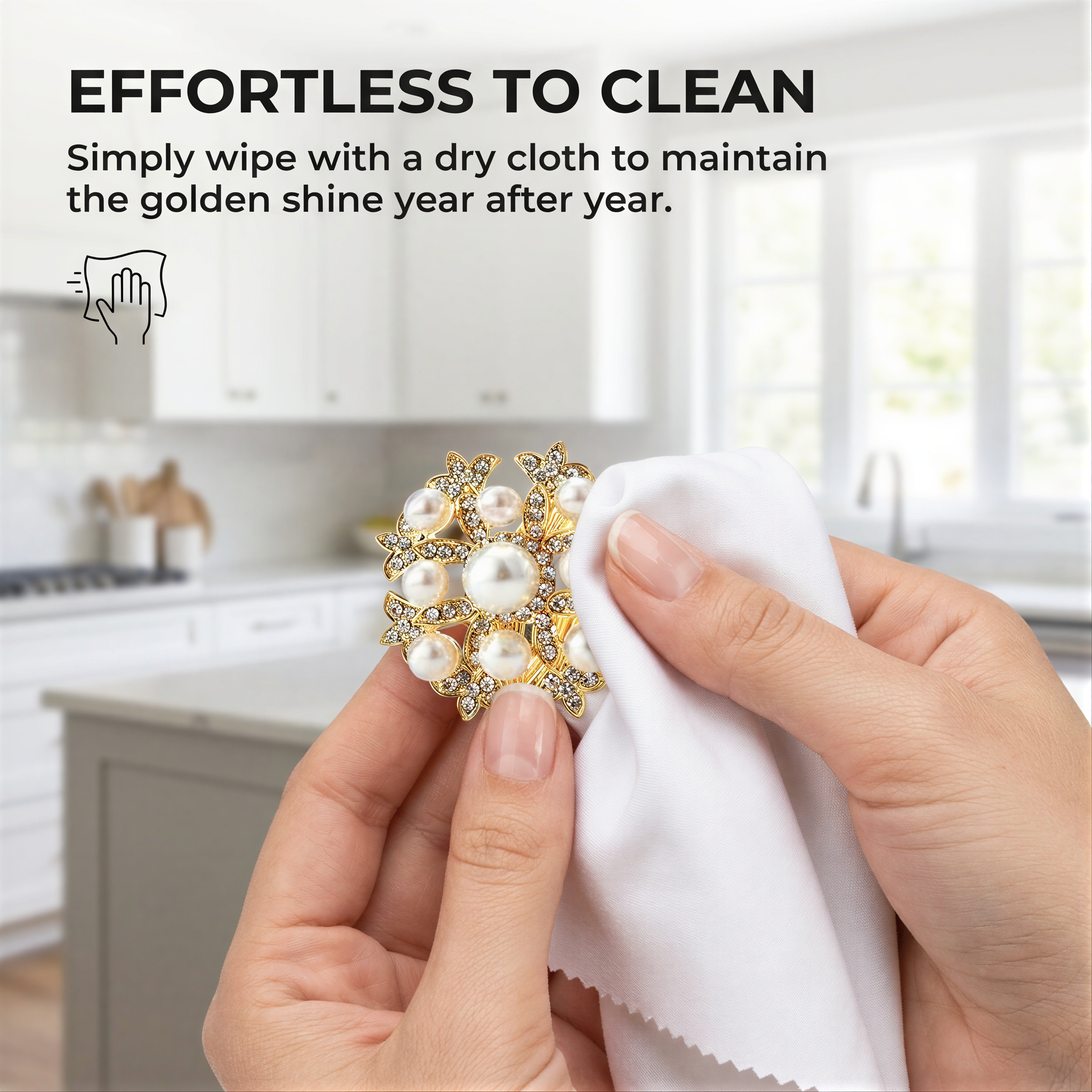 Gold Floral Napkin Rings – Golden Bloom