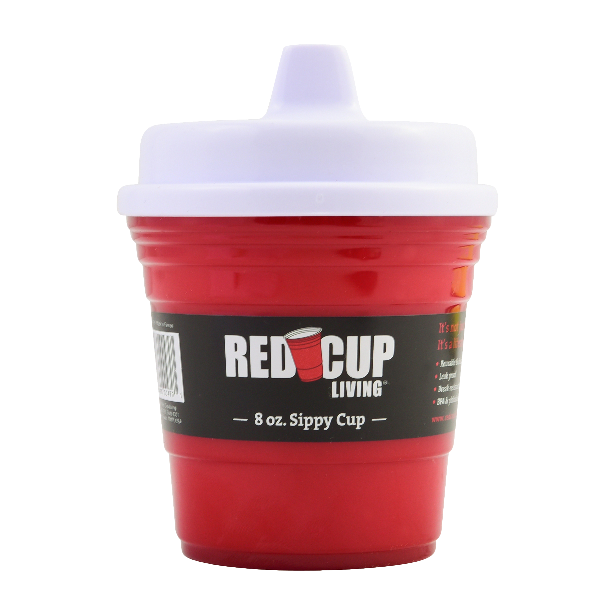 RedCupLiving 8oz Unbreakable Kids Sippy Cups, Pack of 4, Easy-to-Hold Toddler Cups