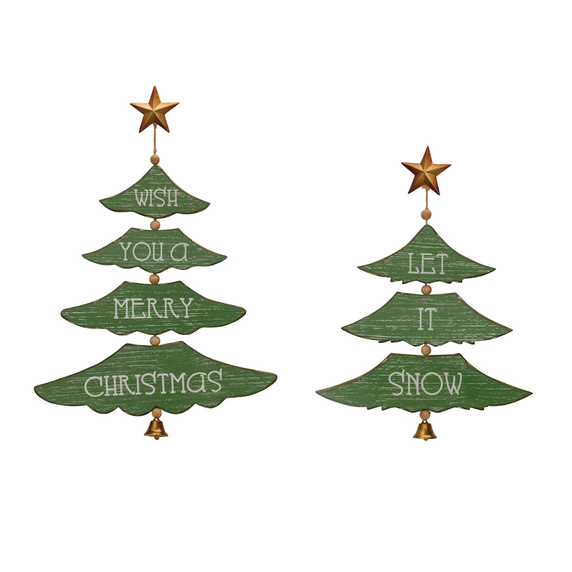 Tree Shape Sign (Set of 2) 17.5H, 21.5H MDF/Iron