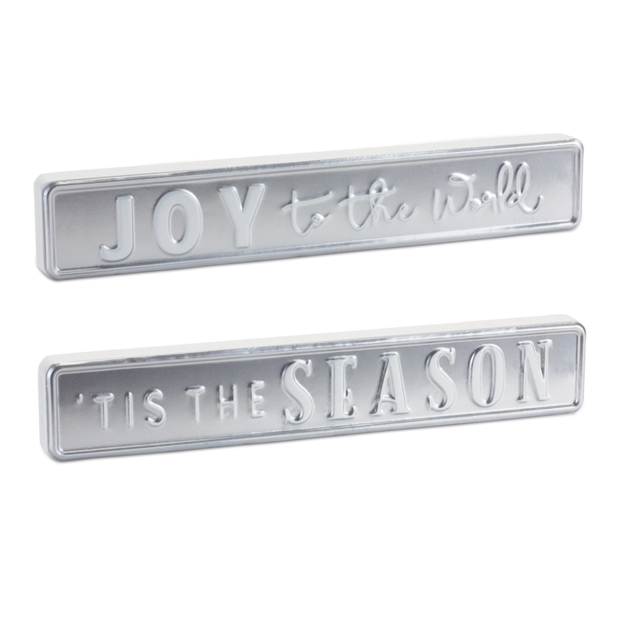 Joy To The World and Tis The Season Sign (Set of 2) 12L x 2H MDF/Iron