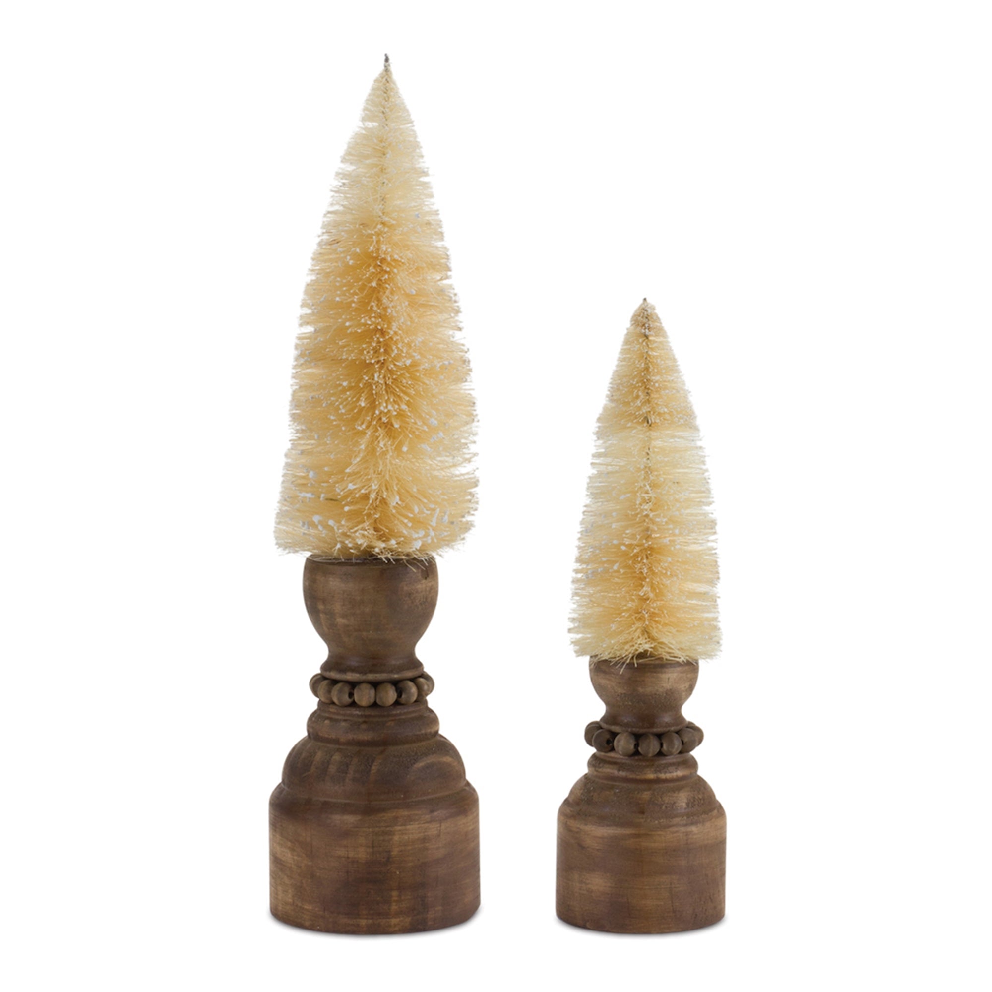 Mini Tree on Pedestal (Set of 2) 10.5H, 14H Plastic/Wood