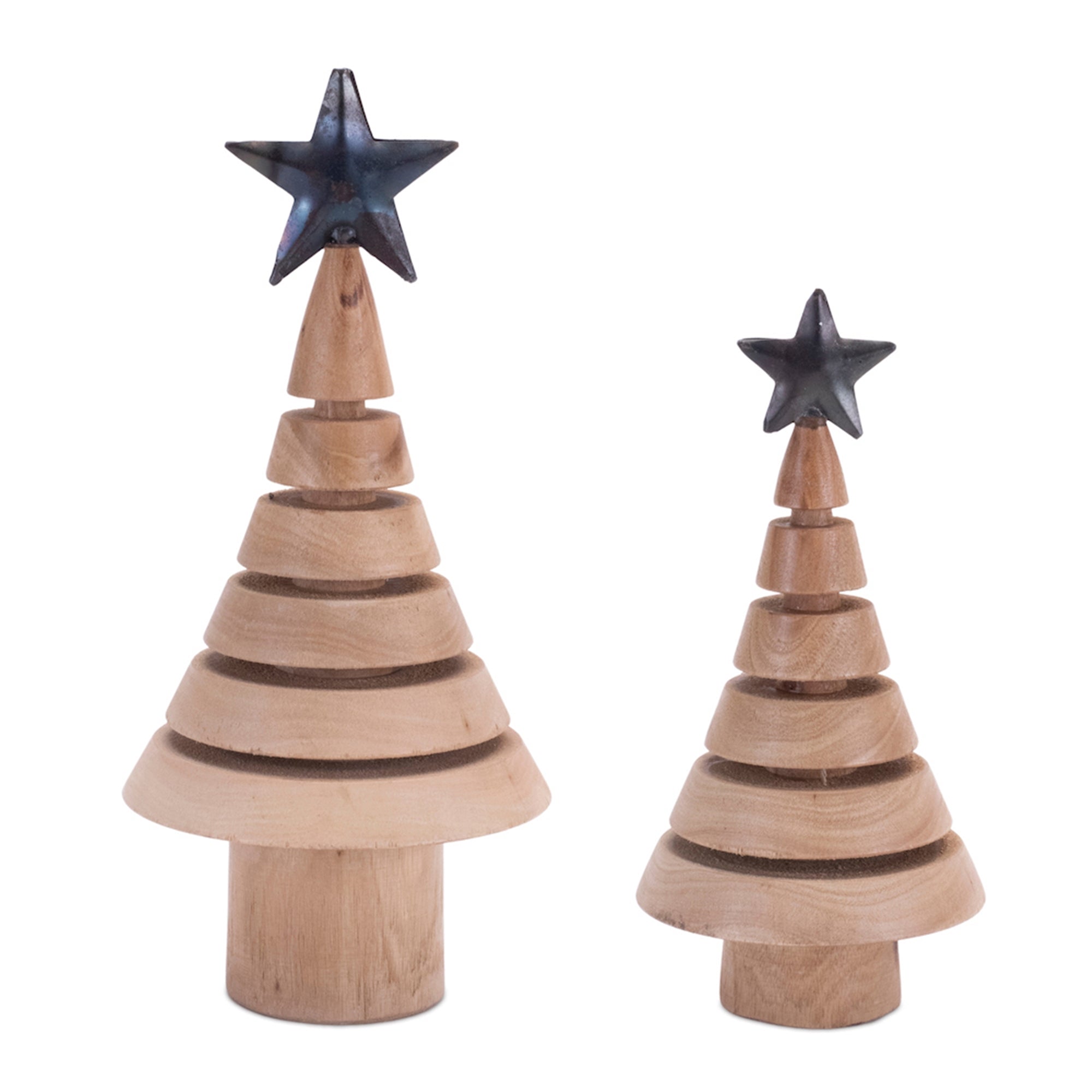 Tree (Set of 2) 7.75H, 9.75H Iron/Wood