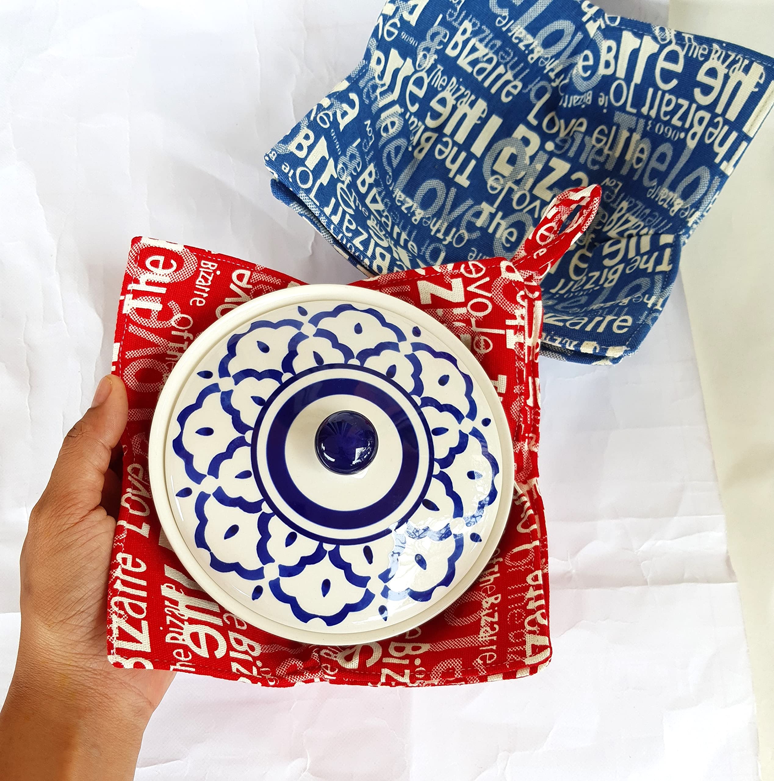 Cushystore 4X Bowl Cozy Canvas Holders Heat And Cold Resistant Anti-Scalding Protector Letters
