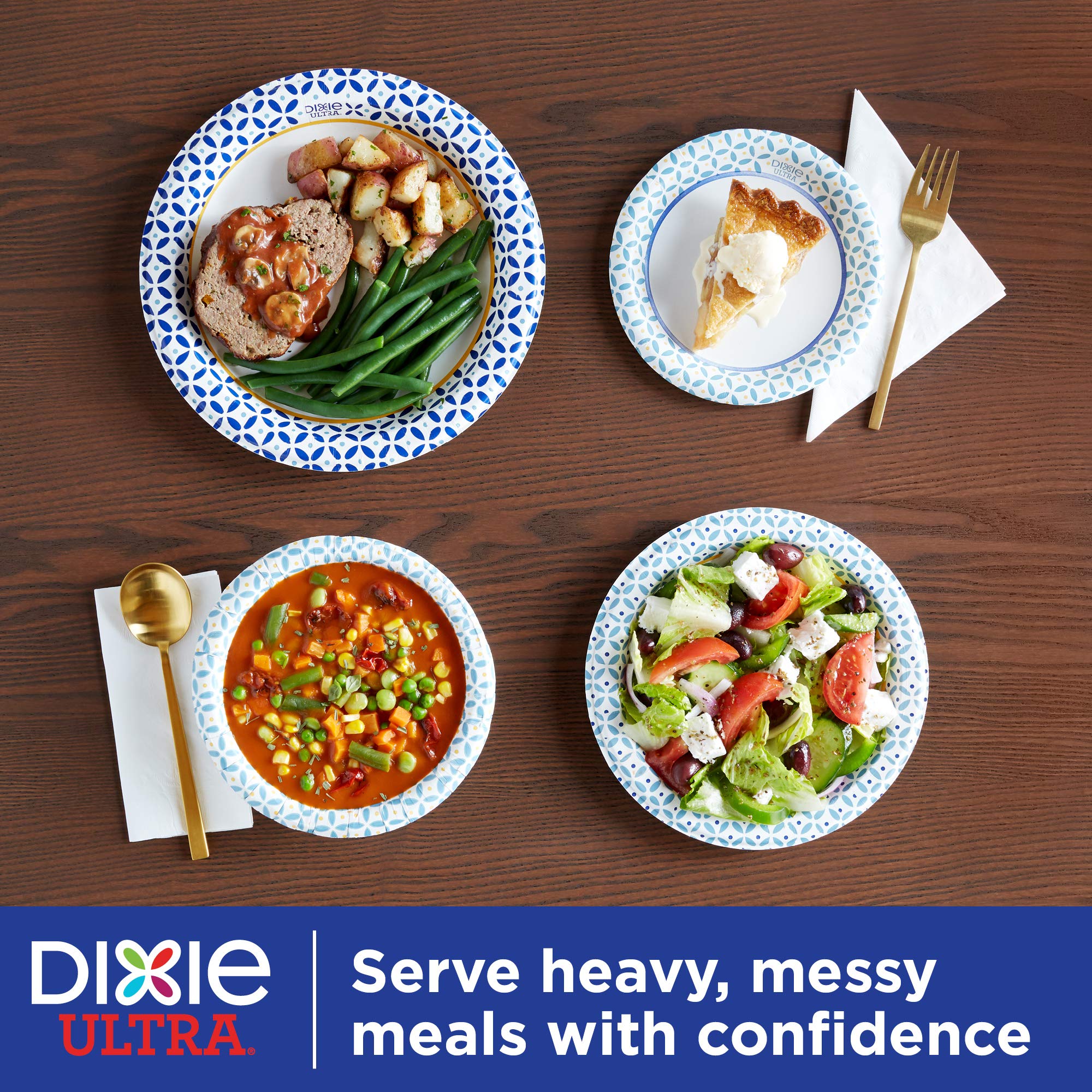 Dixie Ultra Disposable Paper Plates  10-1/16 in. Dinner Size  Printed  176 Count