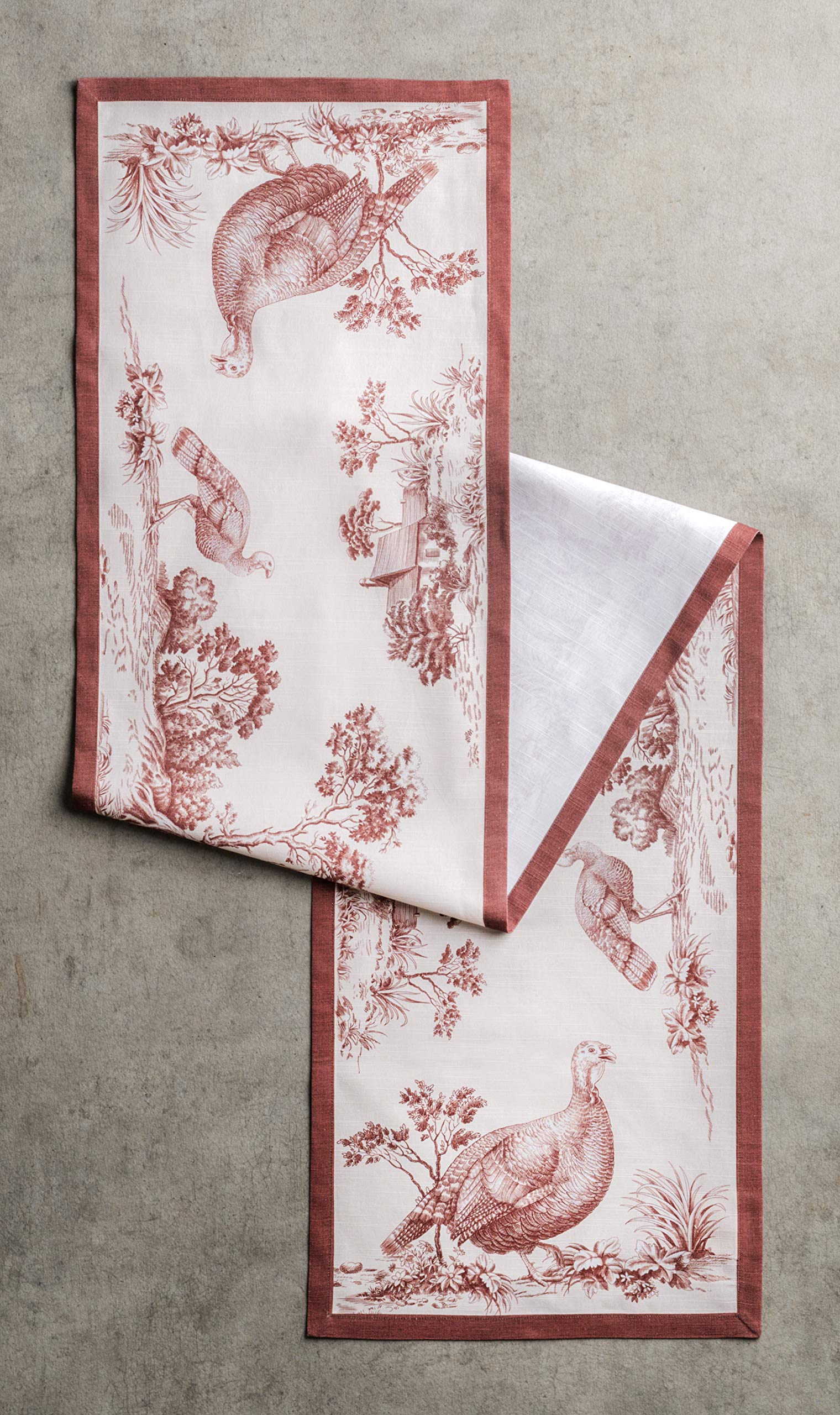 Maison D' Hermine Tablerunners 100% Cotton Decorative Tablerunner Table Cover, Dinner, Wedding & Dining, Holy Jouy - Brown (Sing