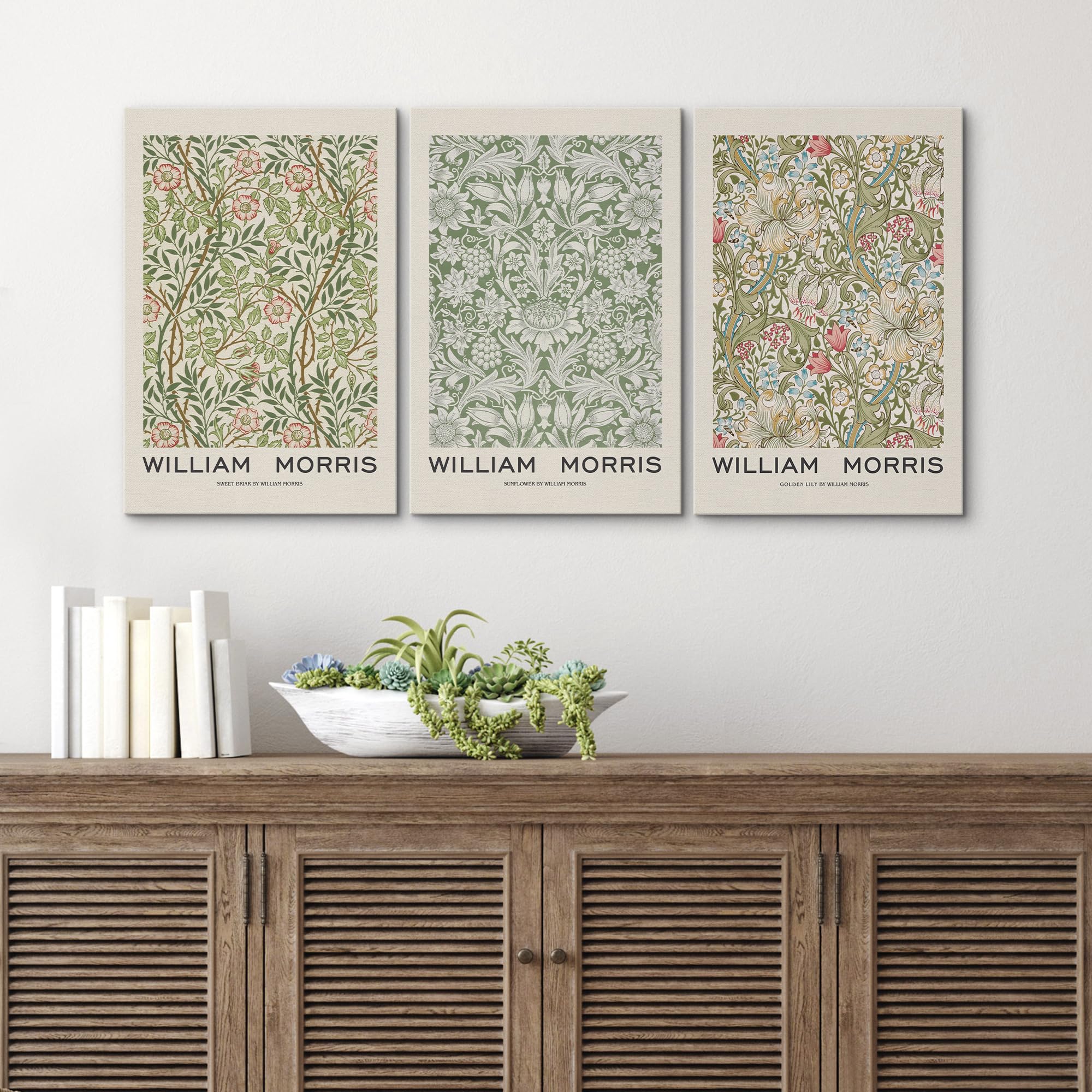 Wall26 Canvas Print Wall Art Set William Morris Flower Pattern Tapestries Nature Floral Illustrations Fine Art Decorative Botani