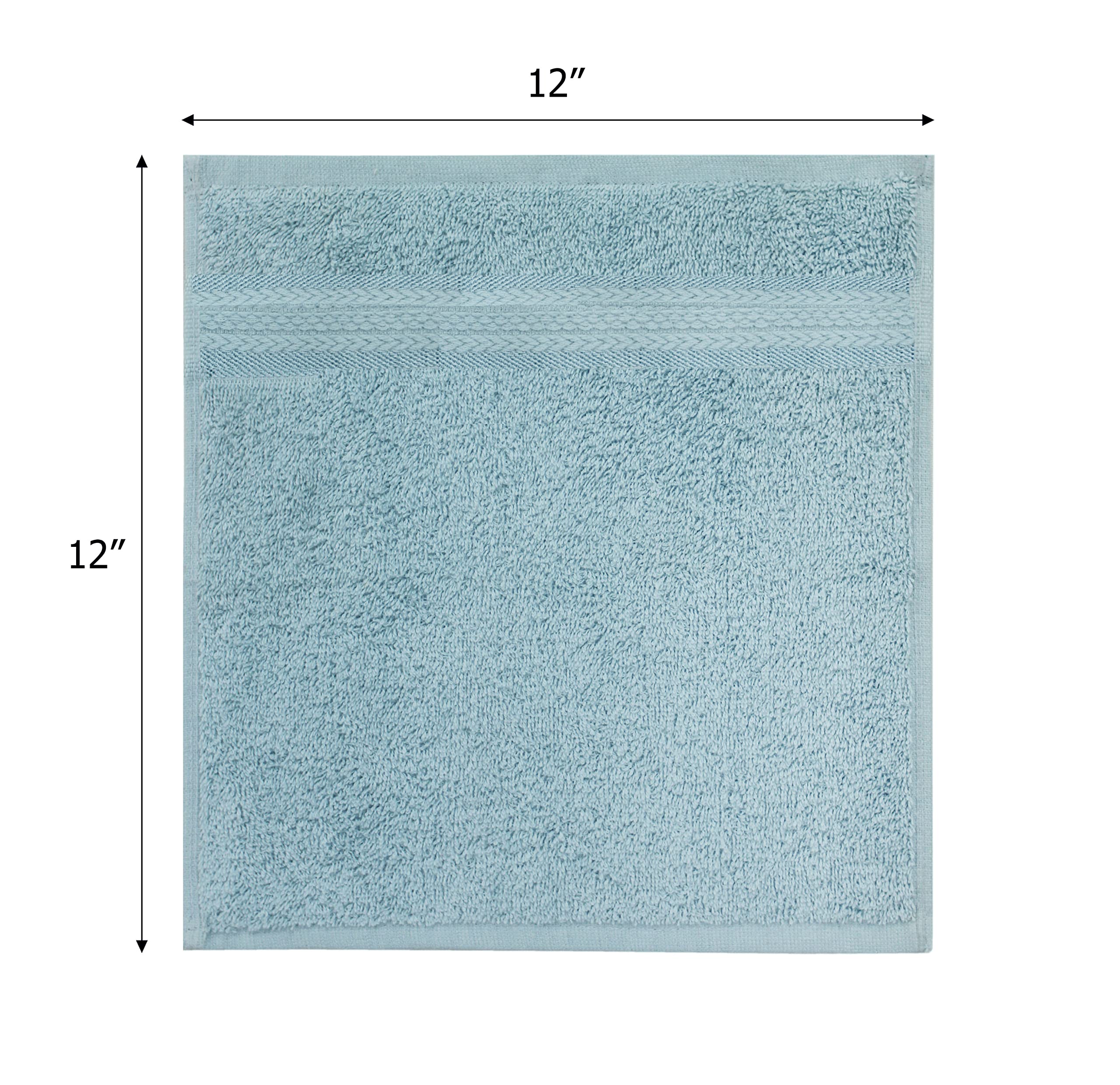 Cotton Craft Ultra Soft Washcloths -12 Pack- 12X12-100% Cotton Facecloths - Baby Wash Cloth Set - Absorbent Quick Dry Everyday L