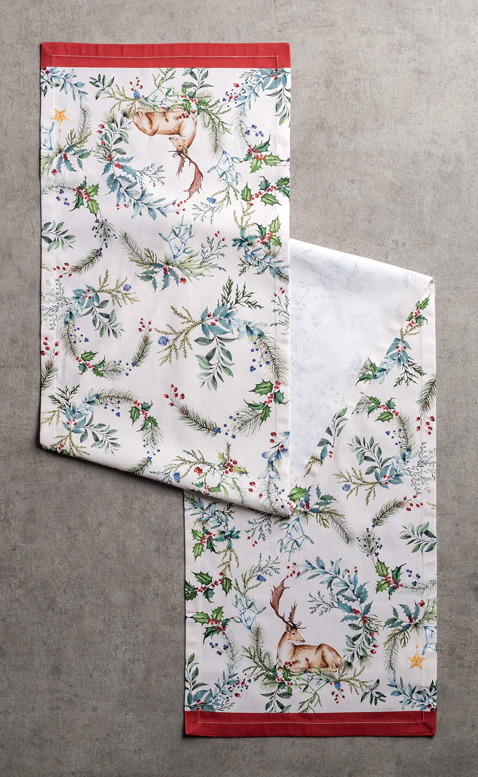 Maison d' Hermine Cotton Table Runner, 14.50"x108", Holly Time, Decorative for Home, Wedding, Thanksgiving, Christmas