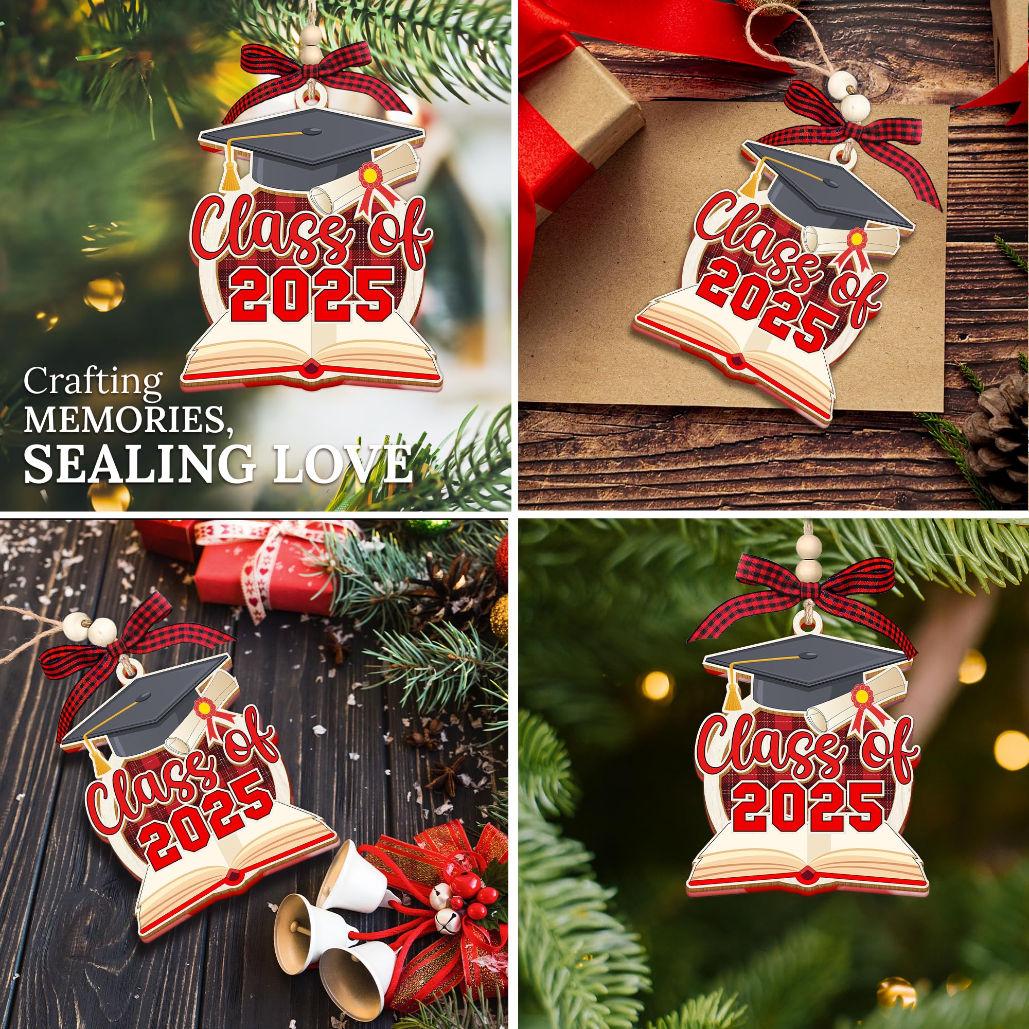 HEXMOZ Graduation Ornaments Class of 2025 - Class of 2025 Gifts for Her, Him - Graduation Gift for High School, College Seniors,