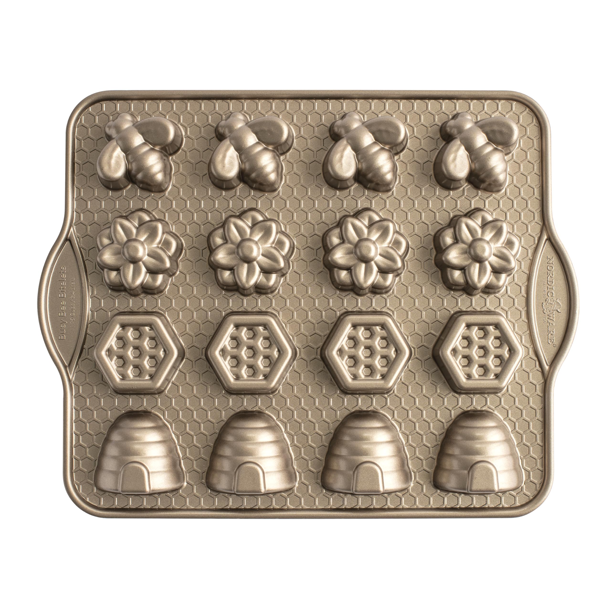 Nordic Ware Busy Bee Bitelet Pan, Toffee, 1.75 Cups