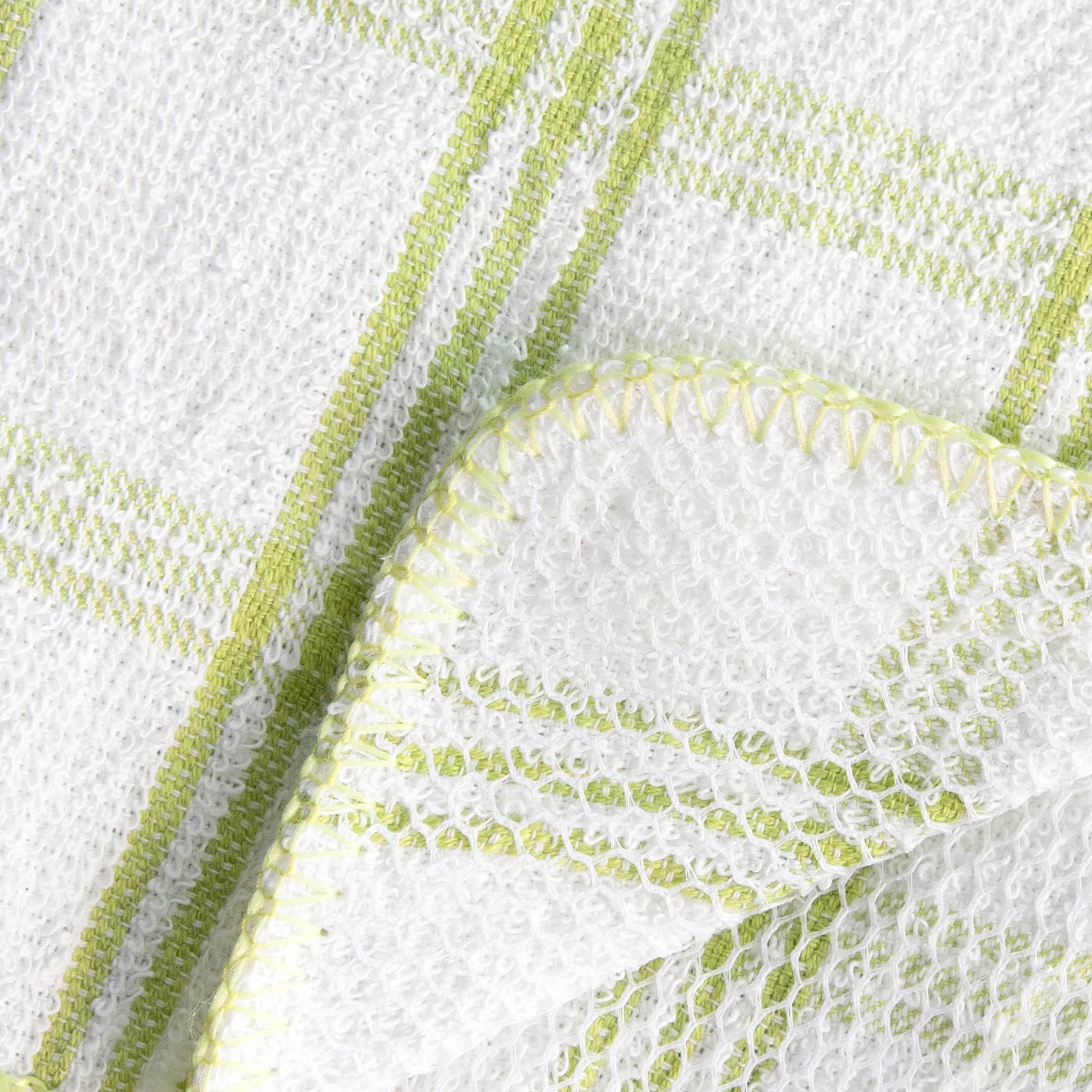 Ritz 100% Cotton 12-Inch X 12-Inch Kitchen Dish Towel, Gentle Cleaning Wash Cloth With Poly Scour Side, Blue/Green, 5-Pack