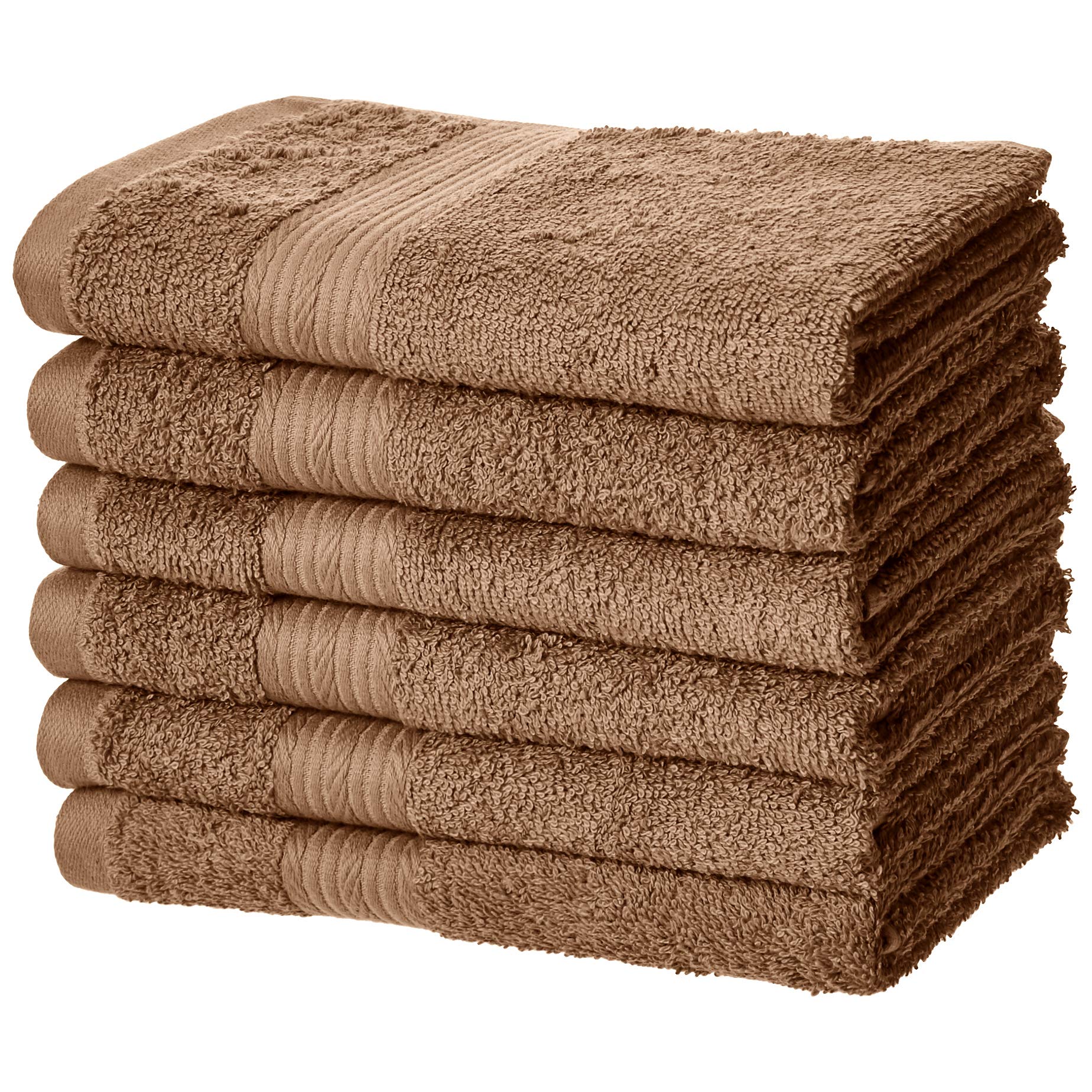 Amazonbasics FadeResistant Cotton Hand Towel  Pack Of 6, Acorn