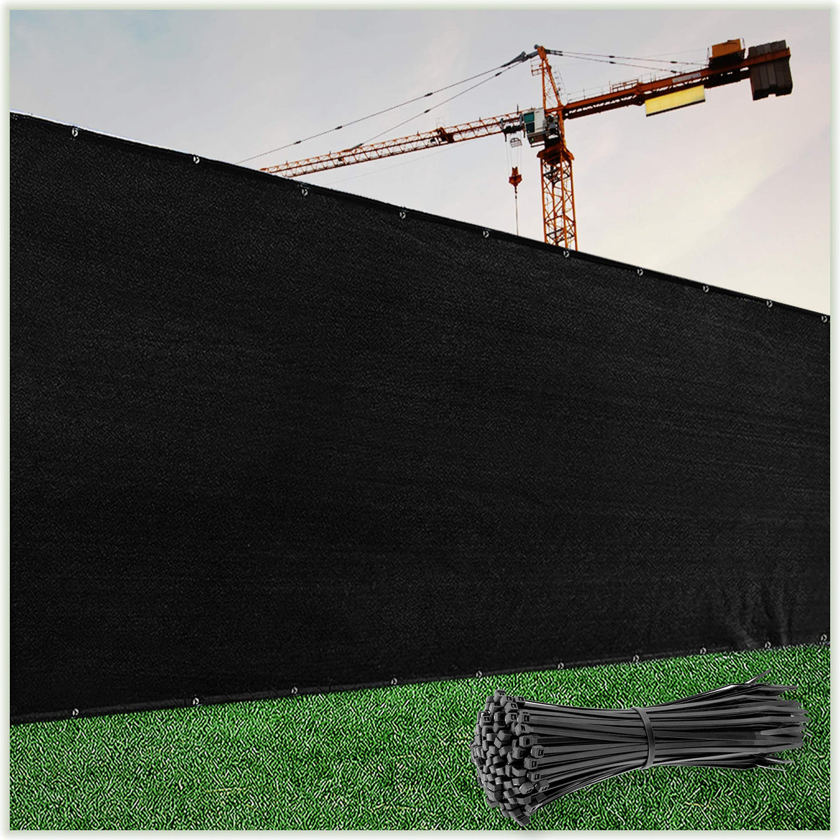 Colourtree Customized Size Fence Screen Privacy Screen Black 6 X 141 - Commercial Grade 170 Gsm - Heavy Duty - 3 Years Warranty