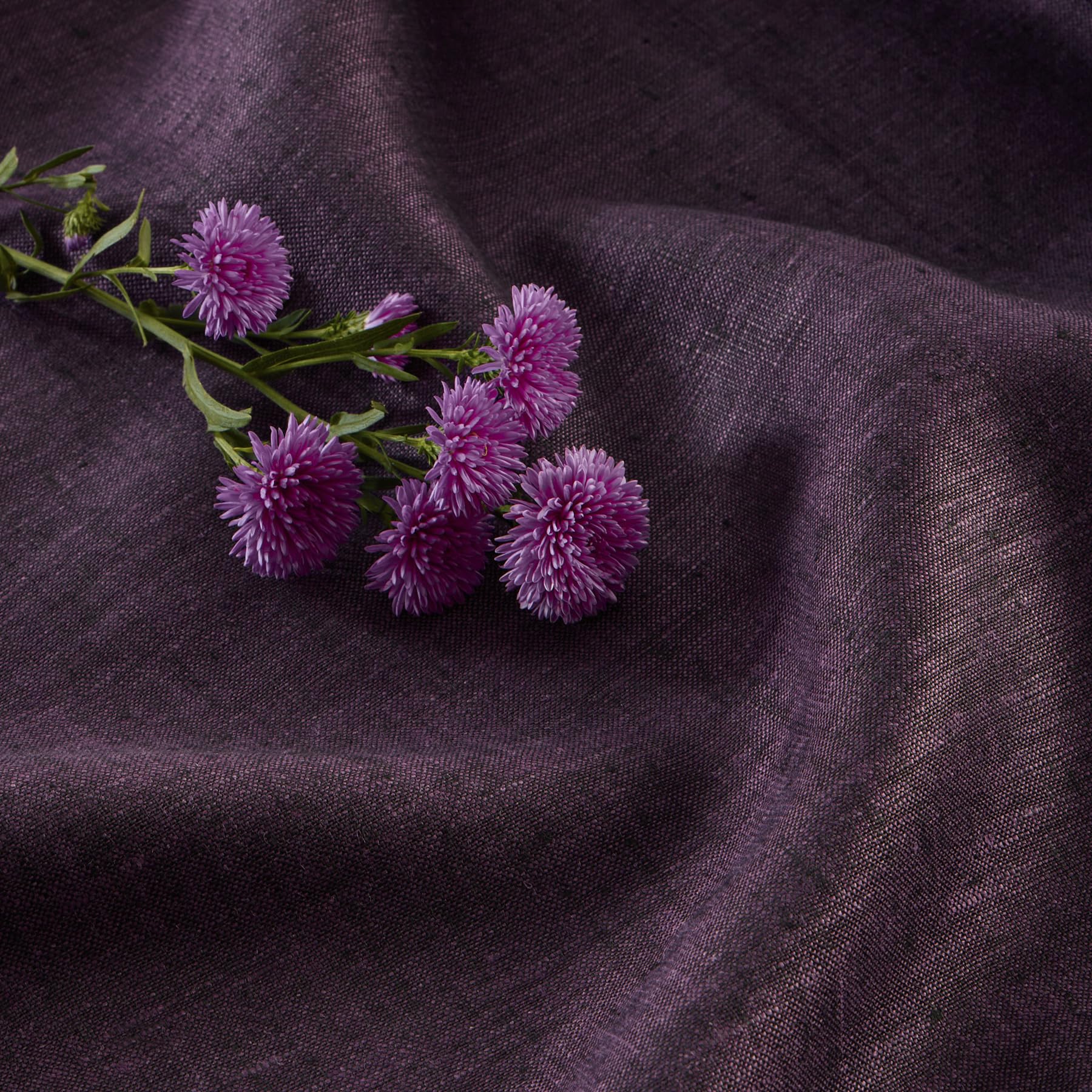Solino Home Linen Tablecloth 52 X 52 Inch - 100% Pure Linen Grape Tablecloth - Machine Washable Square Table Throw For Fall, Hal