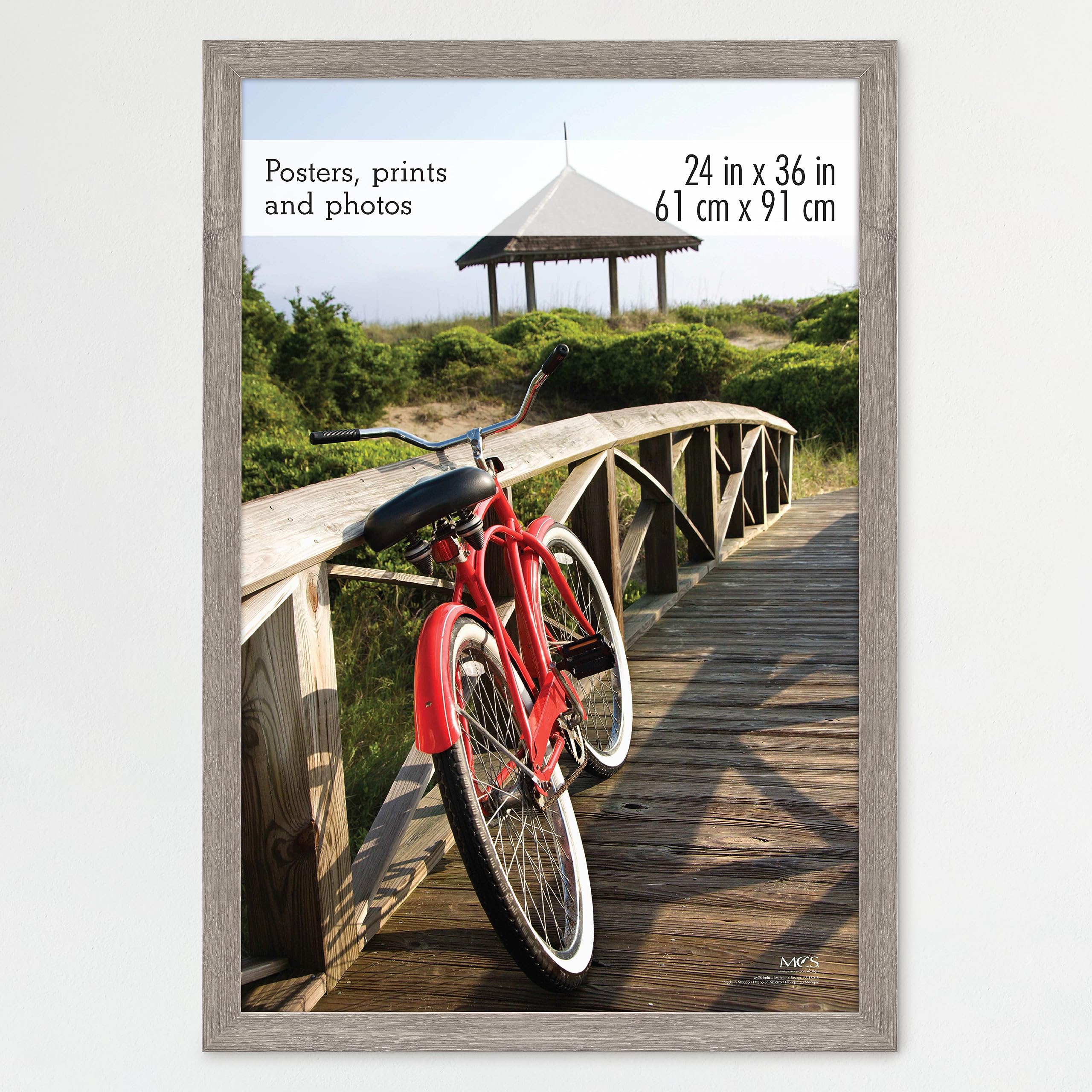 MCS Museum Poster Frame 24x36 Barnwood, Vertical & Horizontal Wall Hanging Large Picture Frame for Photos, Posters & Art Prints 
