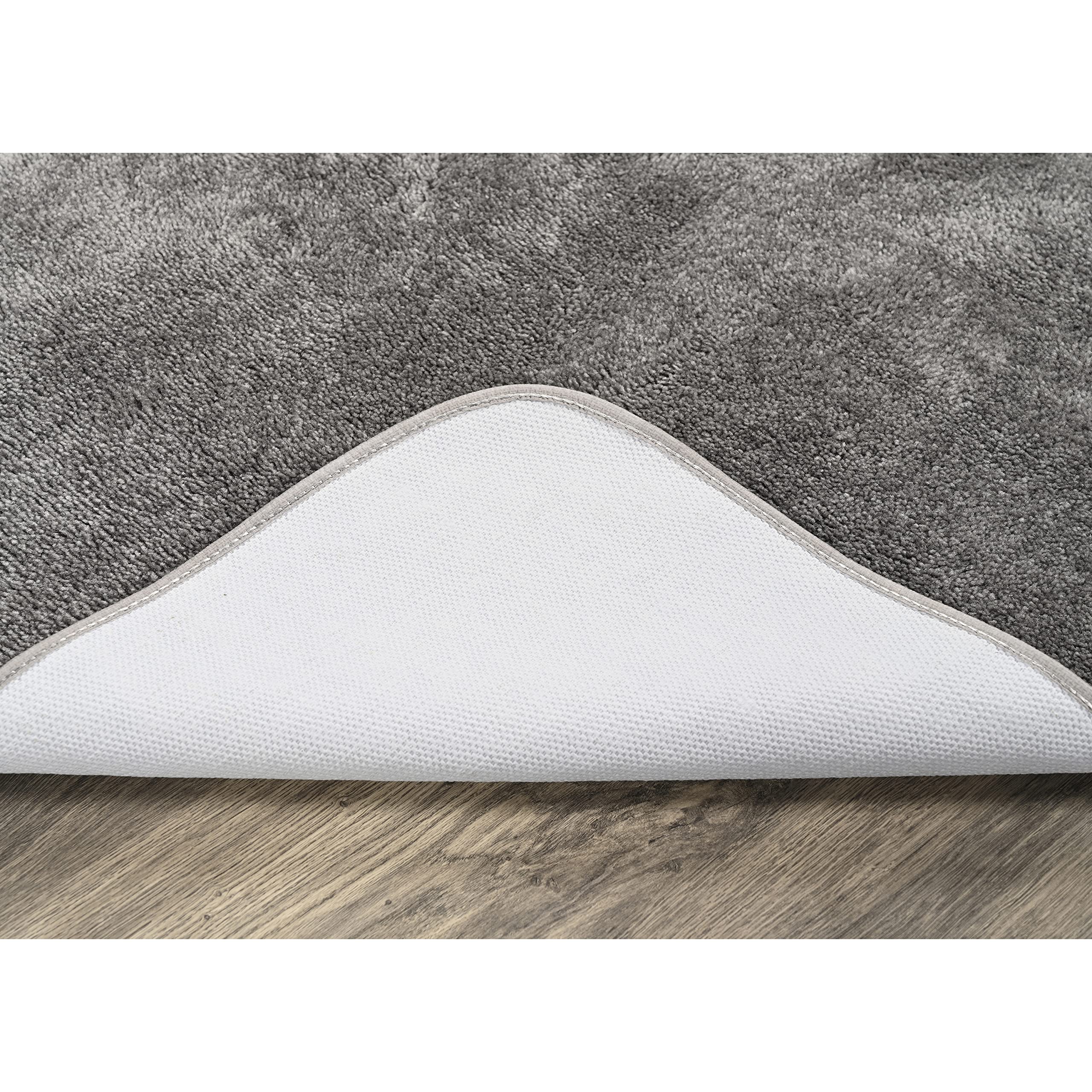 Garland Rug Traditional Nylon Washable Medium Gray 3 Piece Set - Lid, Contour, Bath Rug - Soft, Absorbent, And Stylish For Your
