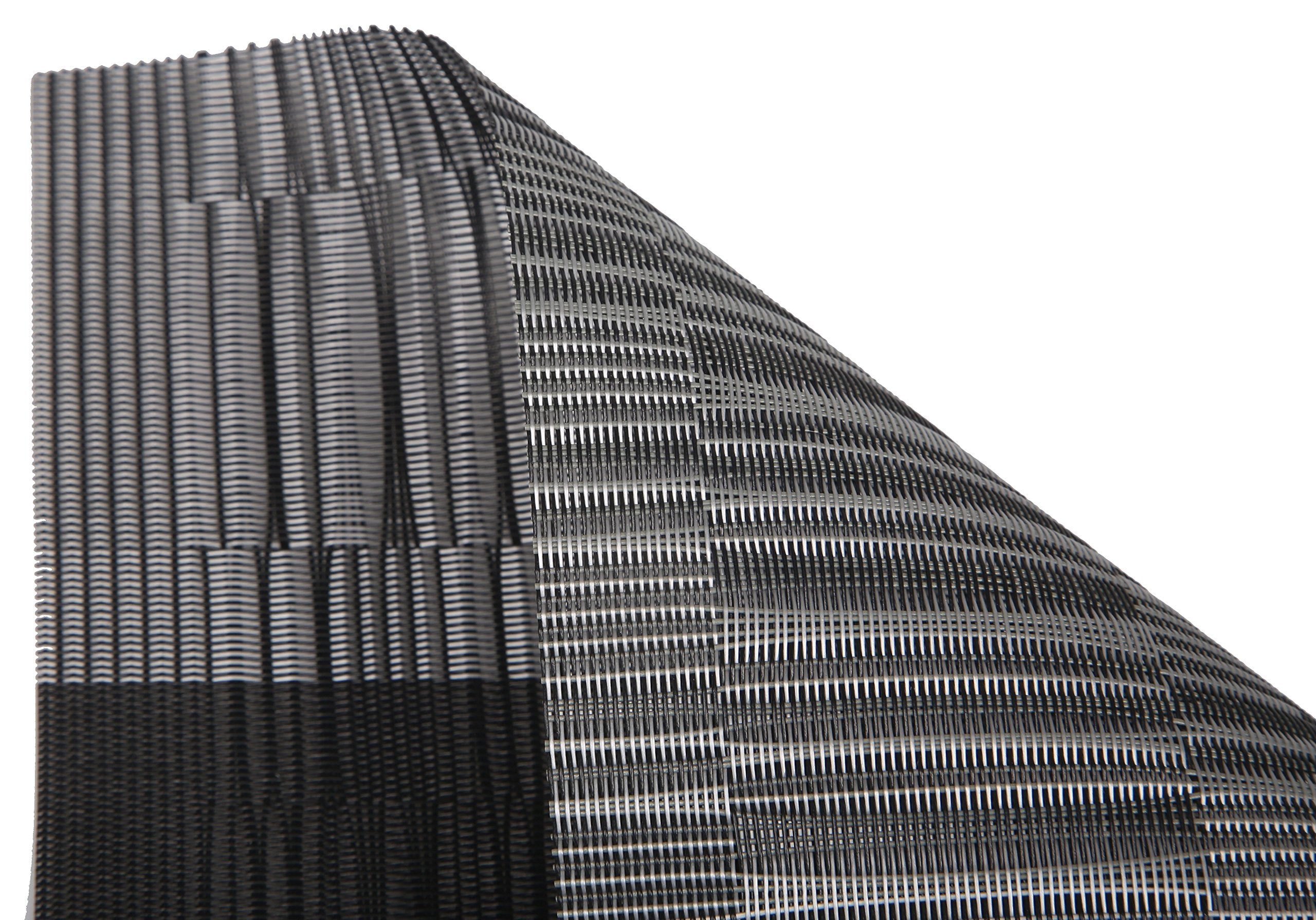 Famibay Bamboo Pvc Weave Placemats Non-Slip Kitchen Table Mats Set Of 4-30X45 Cm (Black And Grey)