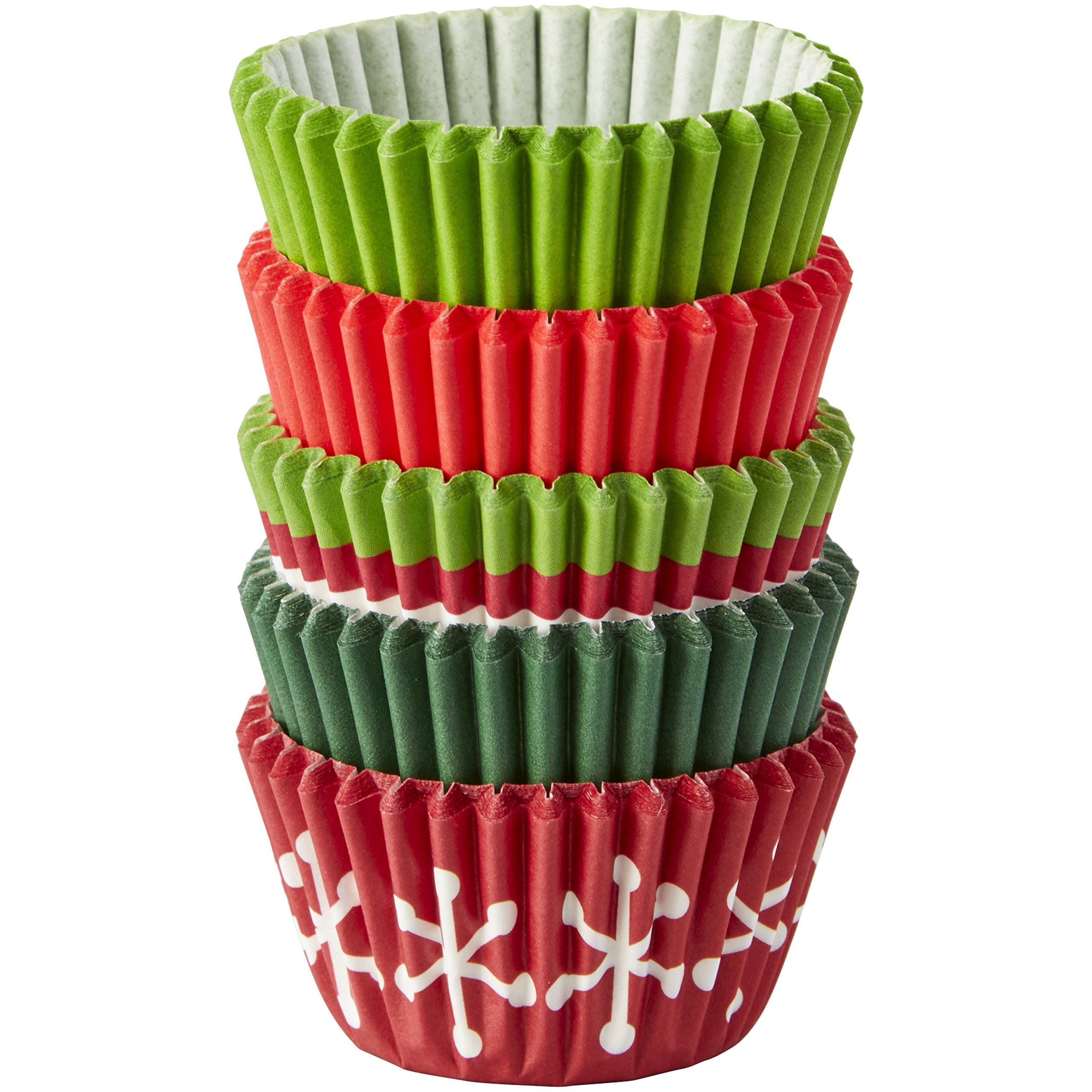 Wilton Christmas Red & Green Mini Cupcake Liners, 150-Count