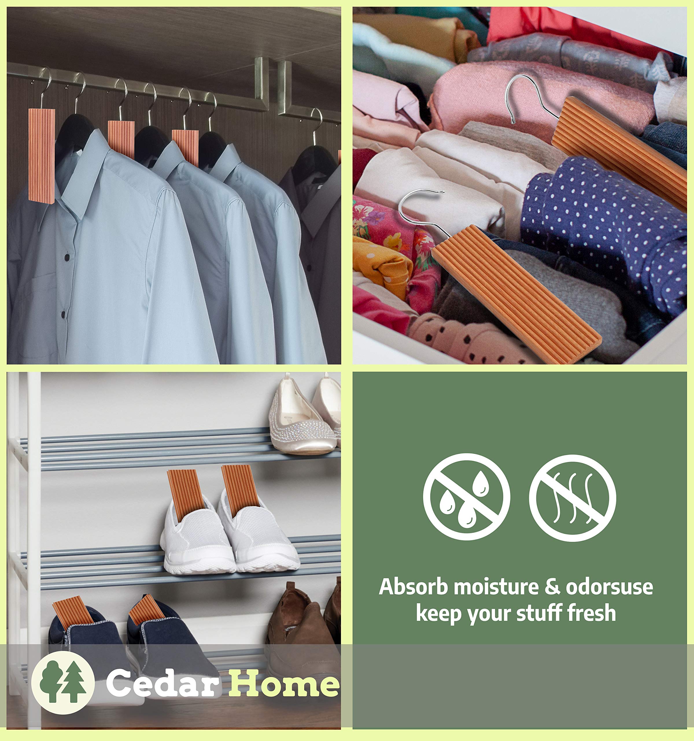 Cedar Hyde Cedar Blocks For Clothes Storage | Cedar Hang Ups & Cedar Balls | Clothes Protection & Deodorizer | 22 Pieces, 12 Ced