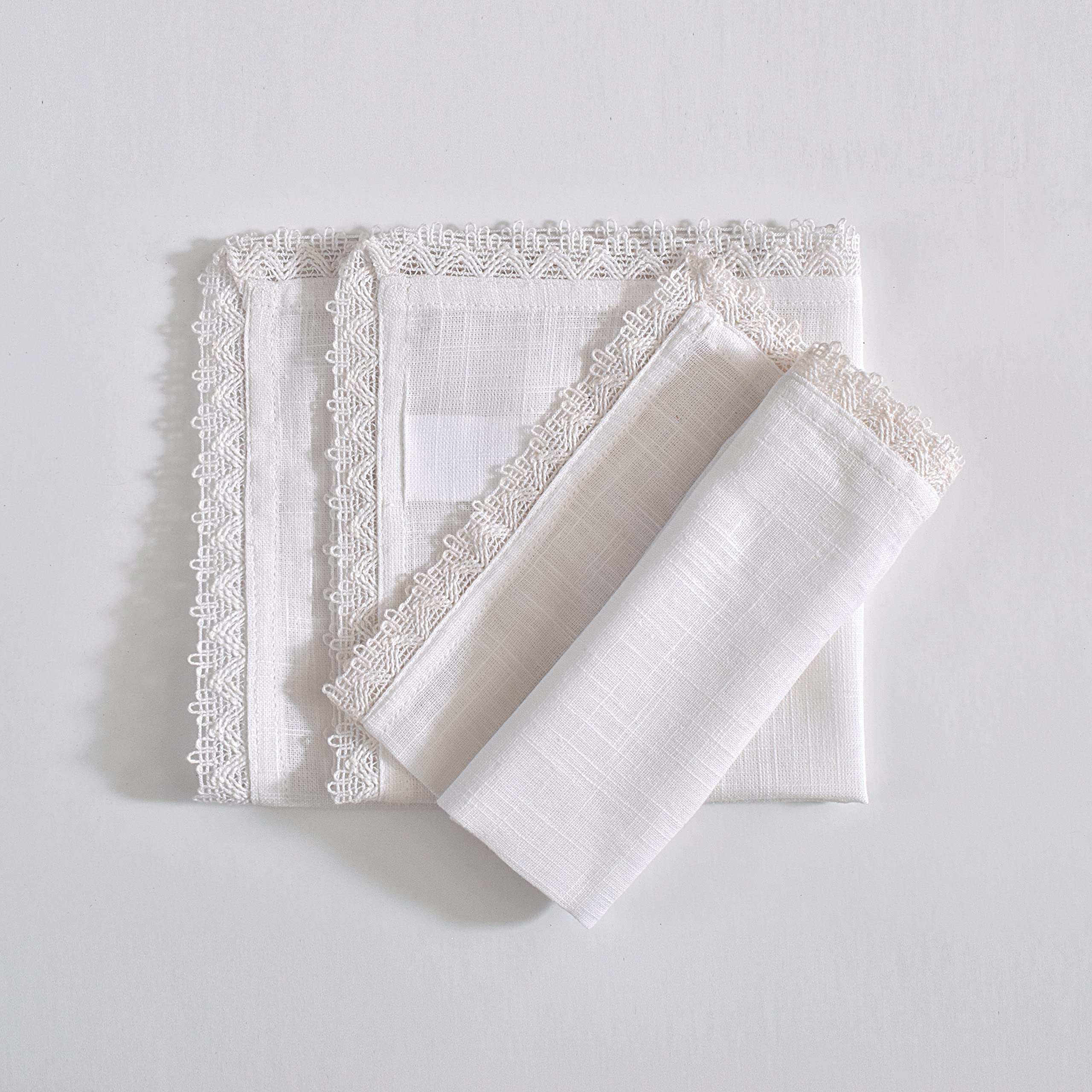 Fingercraft Dinner Cloth Napkins In 100% Cotton, 12 Pieces Small Table Napkins,12 Inches X 12 Inches, Mitered Corners For Every