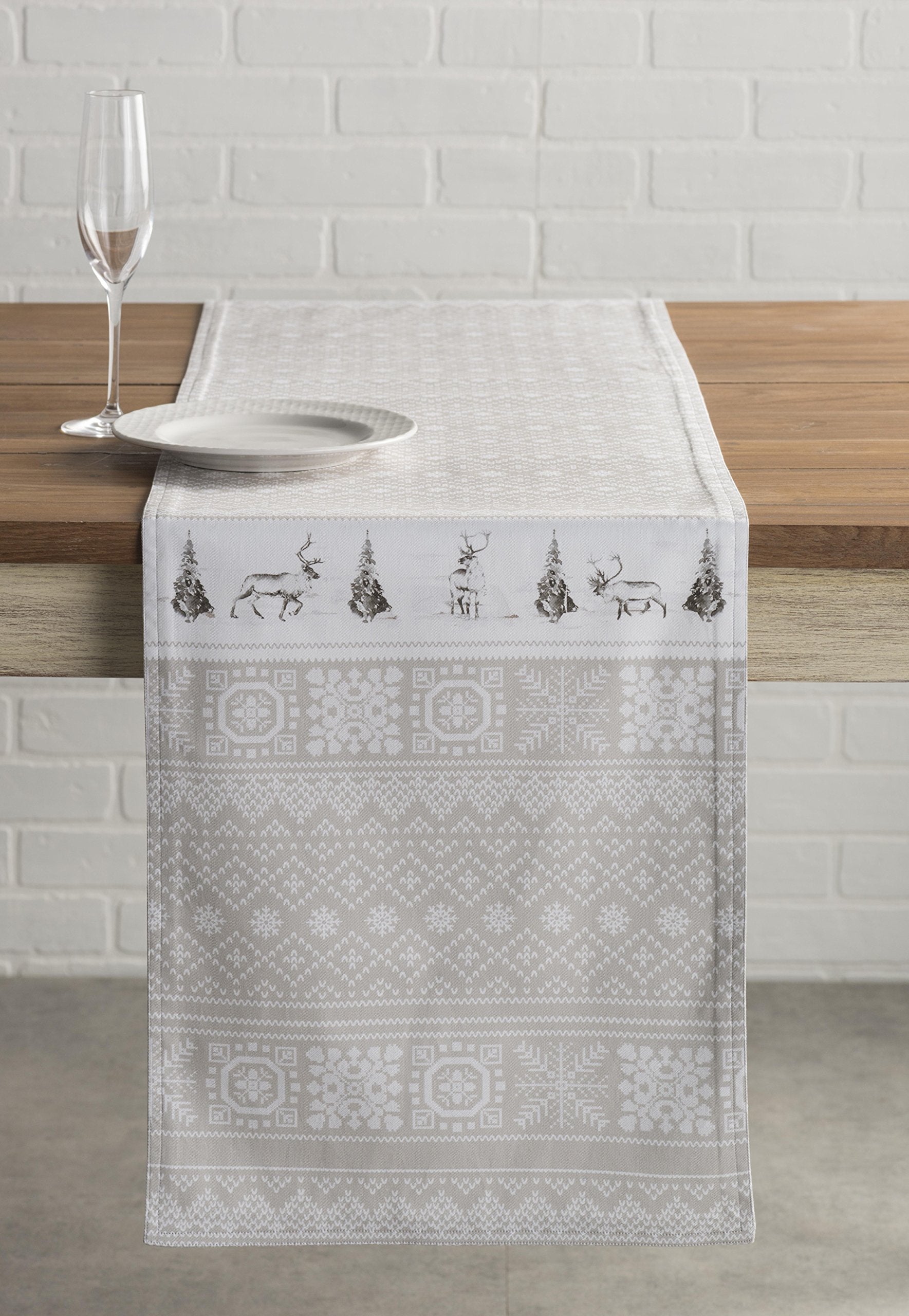 Maison D' Hermine Table Runners 100% Cotton 14.50Inch X 60Inch Tablerunner, Decorative Table Runner, Dining & Camping, Cozy Chri