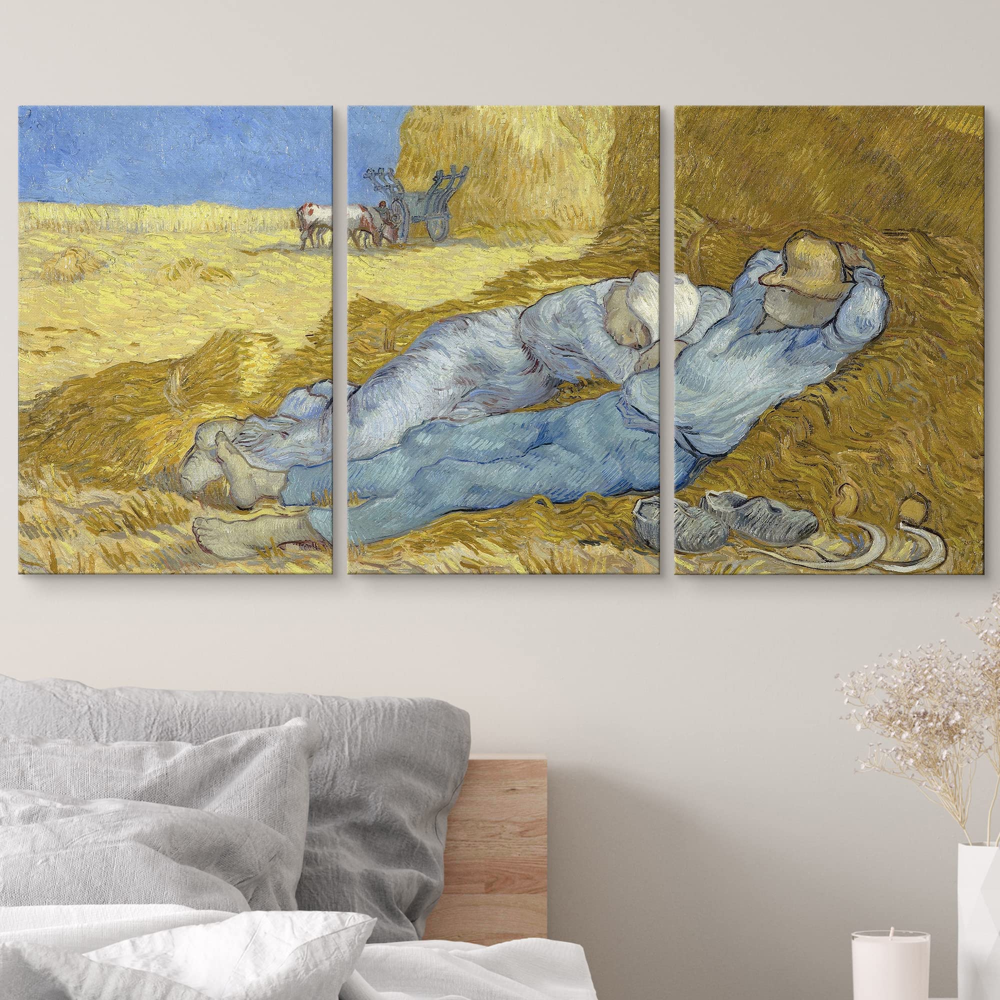 Wall26 Canvas Print Wall Art Set The Siesta (After Millet) Vincent Van Gogh Classical Illustrations Fine Art Decorative Historic