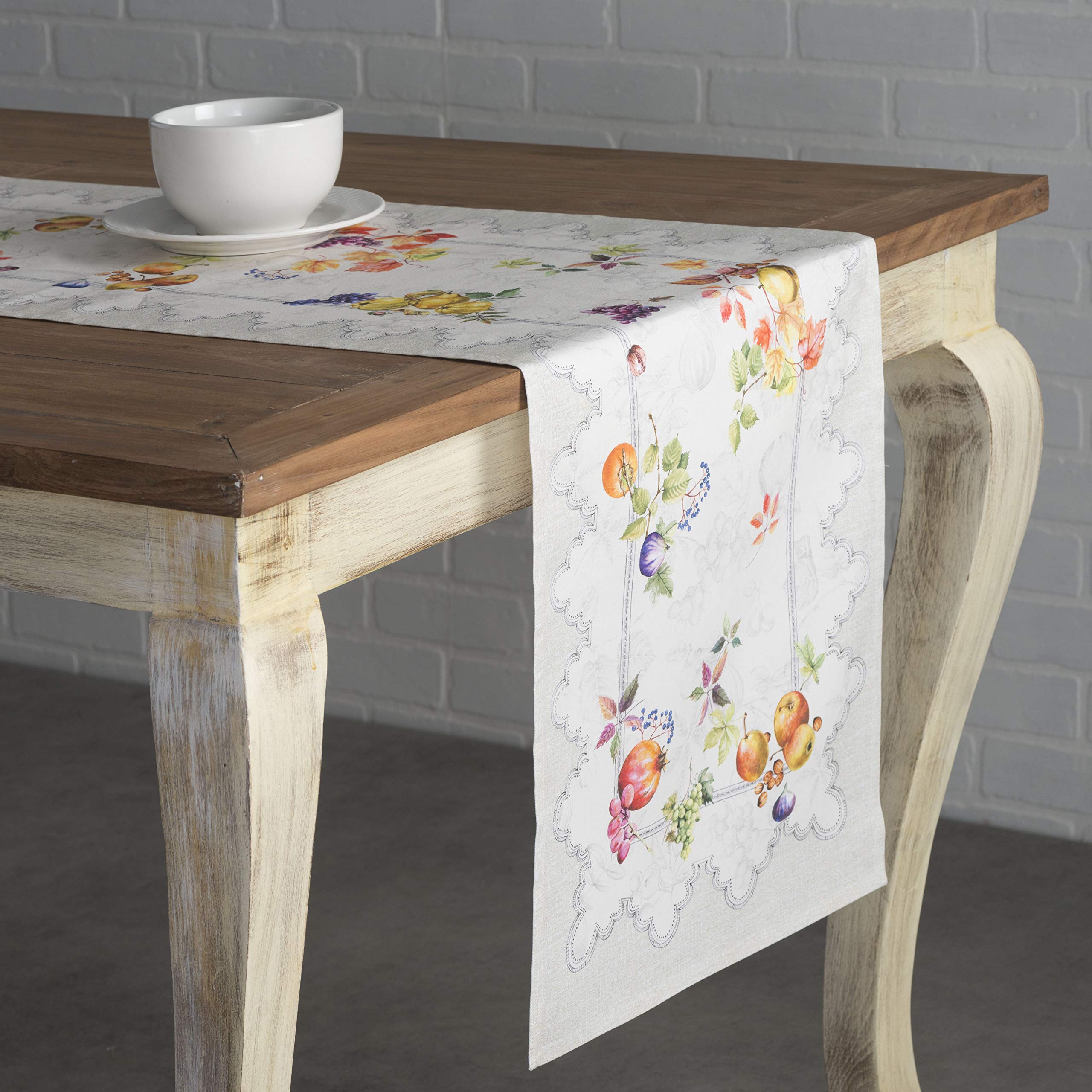 Maison D' Hermine Tablerunners 100% Cotton Decorative Tablerunner Table Cover, Holiday, Dinner, Wedding & Dining, Fruit D'Hiver