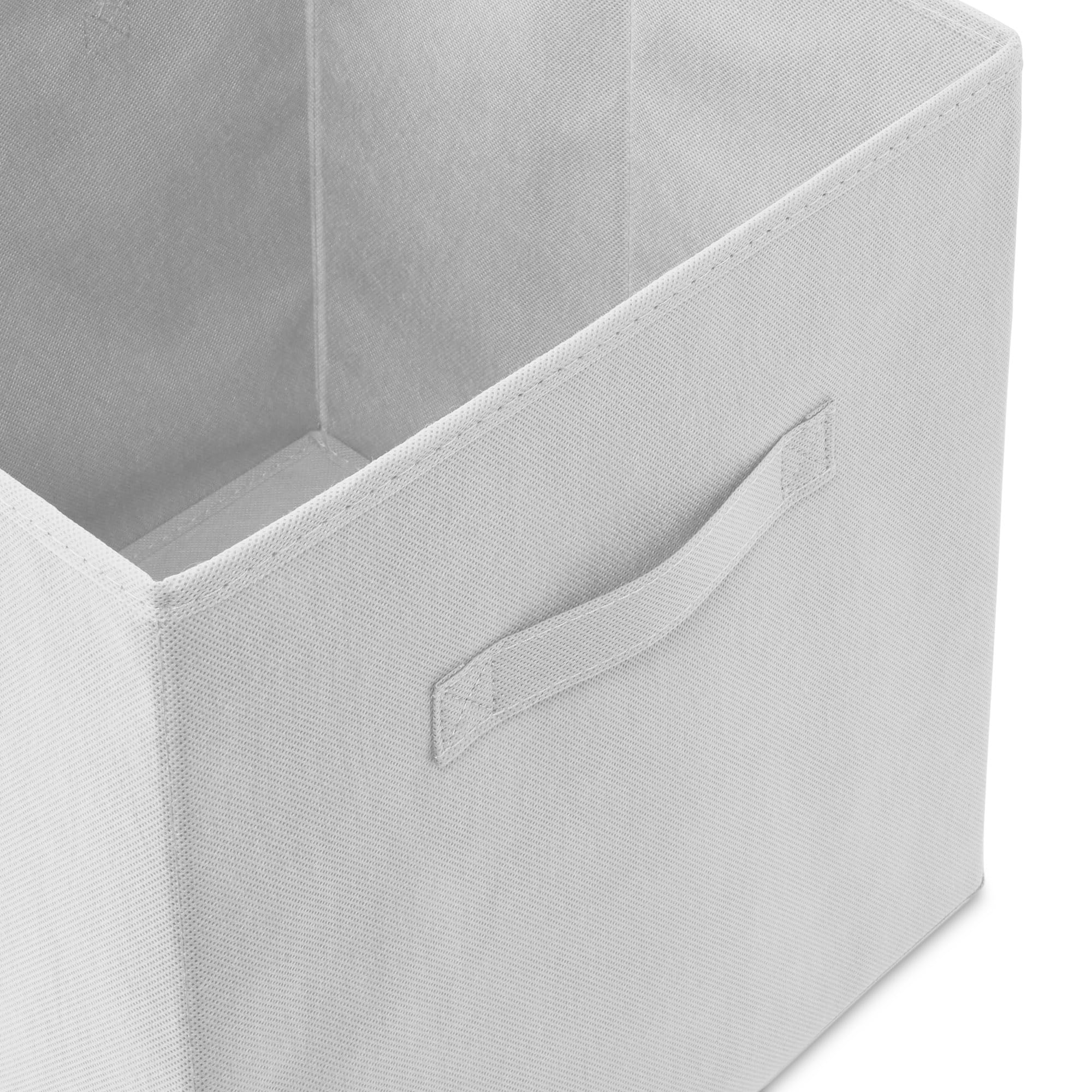 Casafield Set Of 6 Collapsible Fabric Cube Storage Bins, White - 13'' Foldable Cloth Baskets For Shelves, Cubby Organizers & Mor