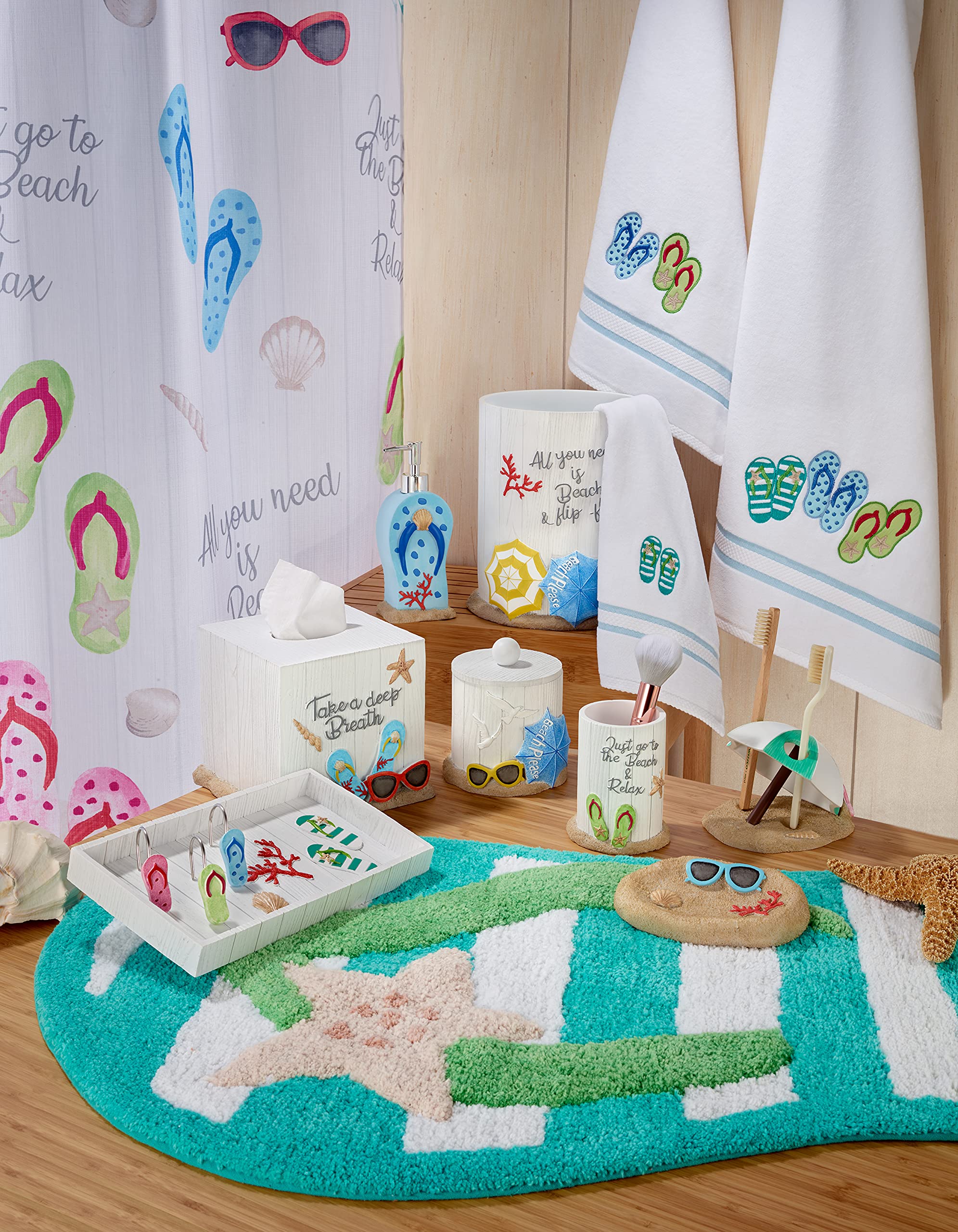 Avanti Linens - Tumbler, Countertop Cup For Bathroom Or Kitchen, Beach Inspired Bathroom Decor (Beach Mode Collection)