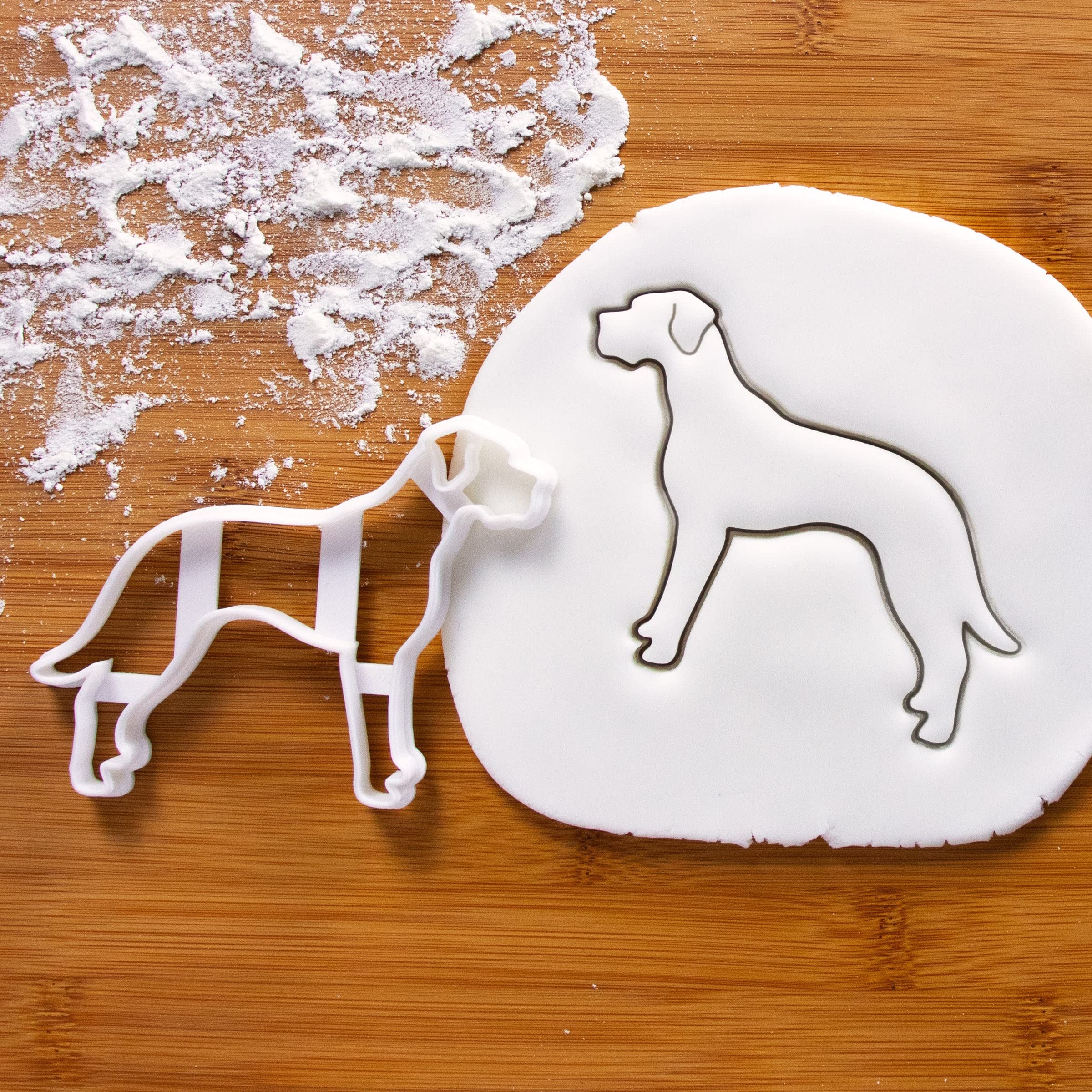 Bakerlogy Set of 2 Great Dane Cookie Cutters - White Plastic, Model LDN12565_JP