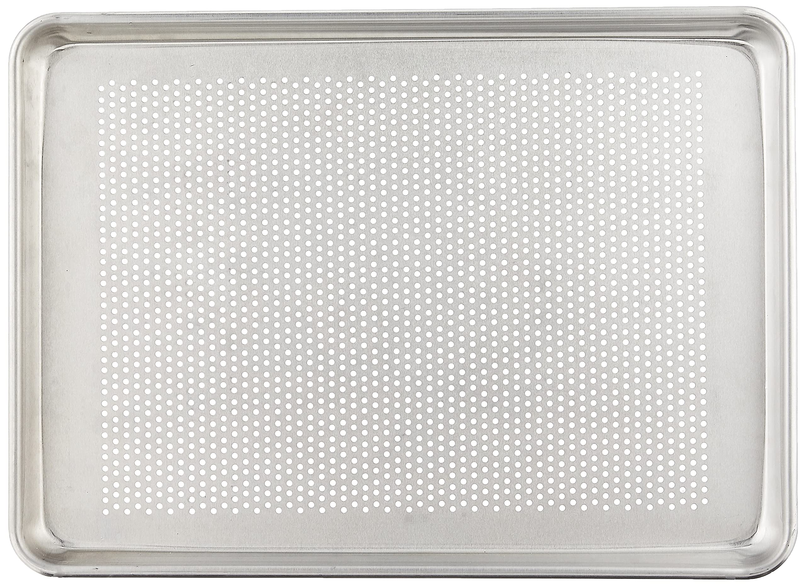 Nucu Artisan Professional Perforated Aluminum Baking Sheet Pan With Lip, 18 X 13-Inch Half Sheet, Silver