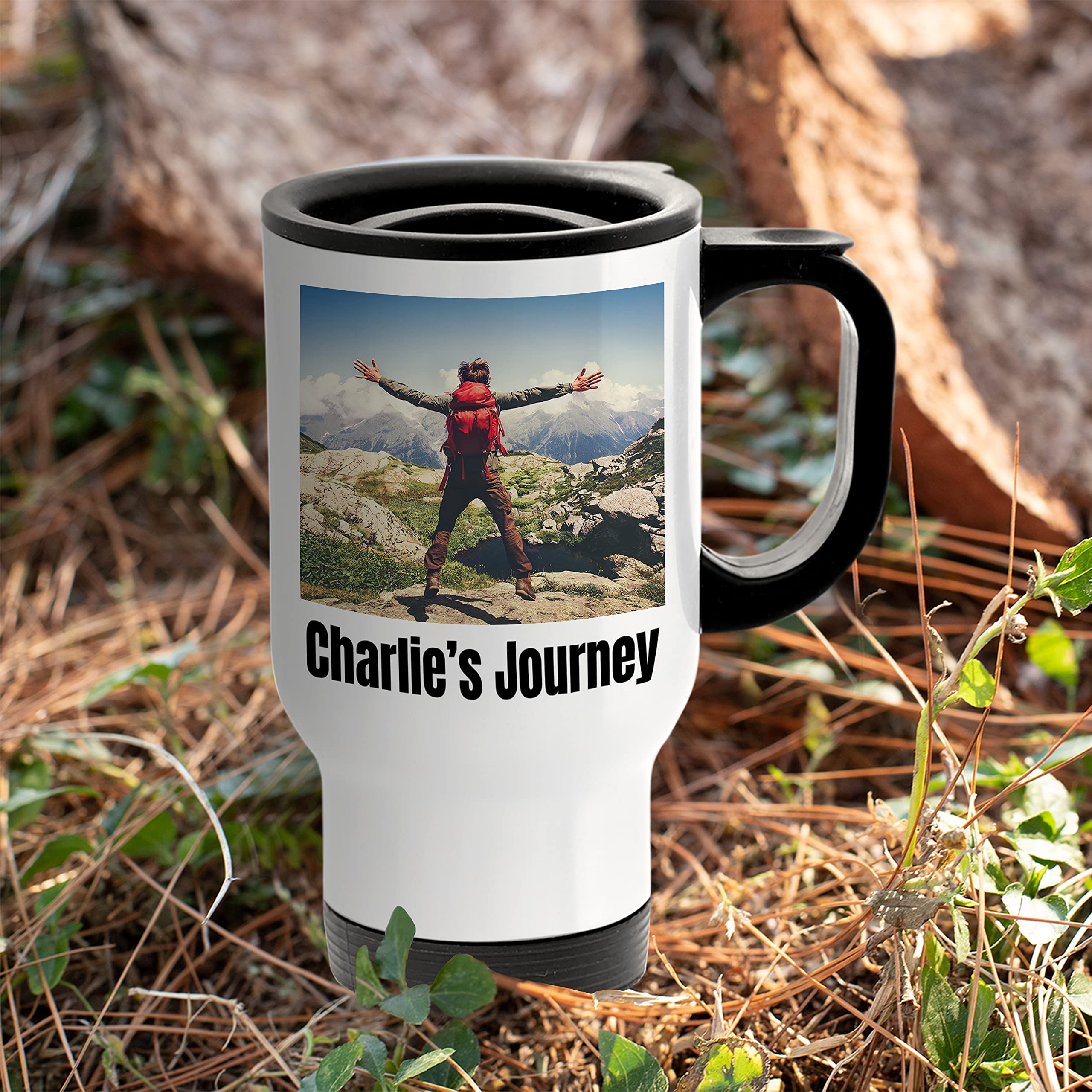Personalized Travel Mugs With Picture - Custom Travel Mug With Photo, 14Oz Photo Travel Mug, Custom Tumbler Personalized, Person