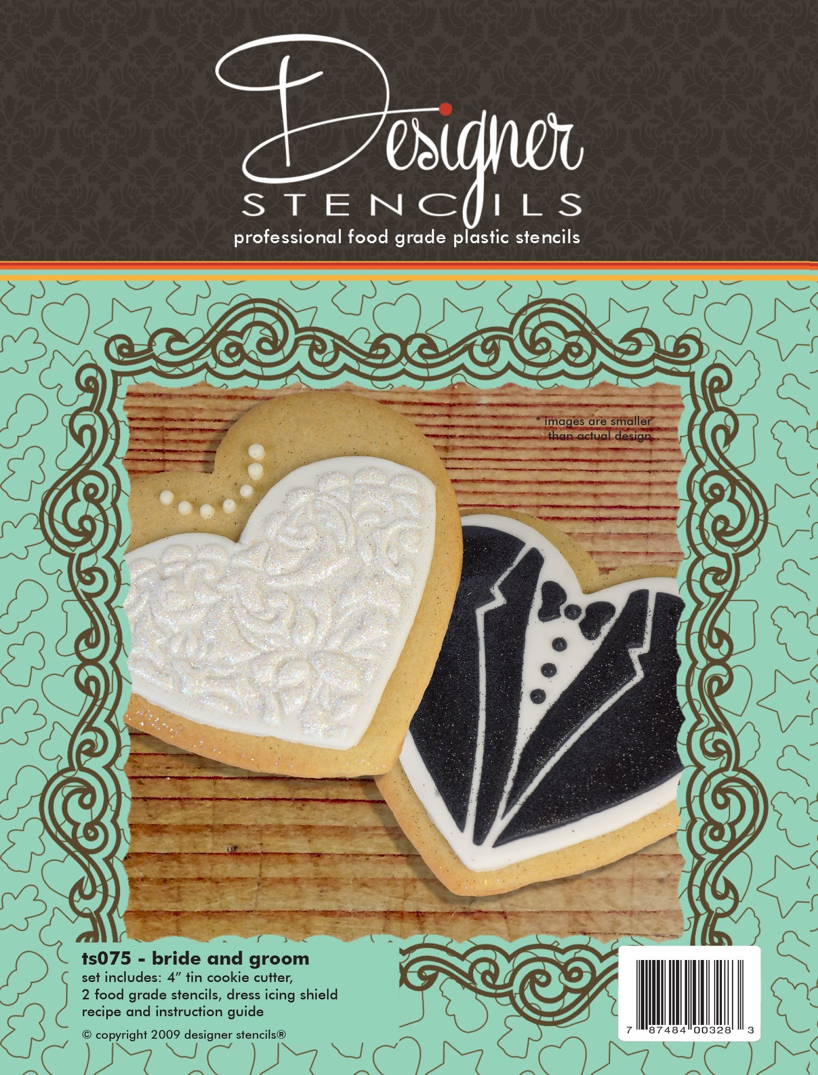 Bride & Groom Cookie Cutter & Stencil Set | For Anniversary/Bridal/Engagement | Stencil Cake Decorating Bridal Shower | Ts075 By