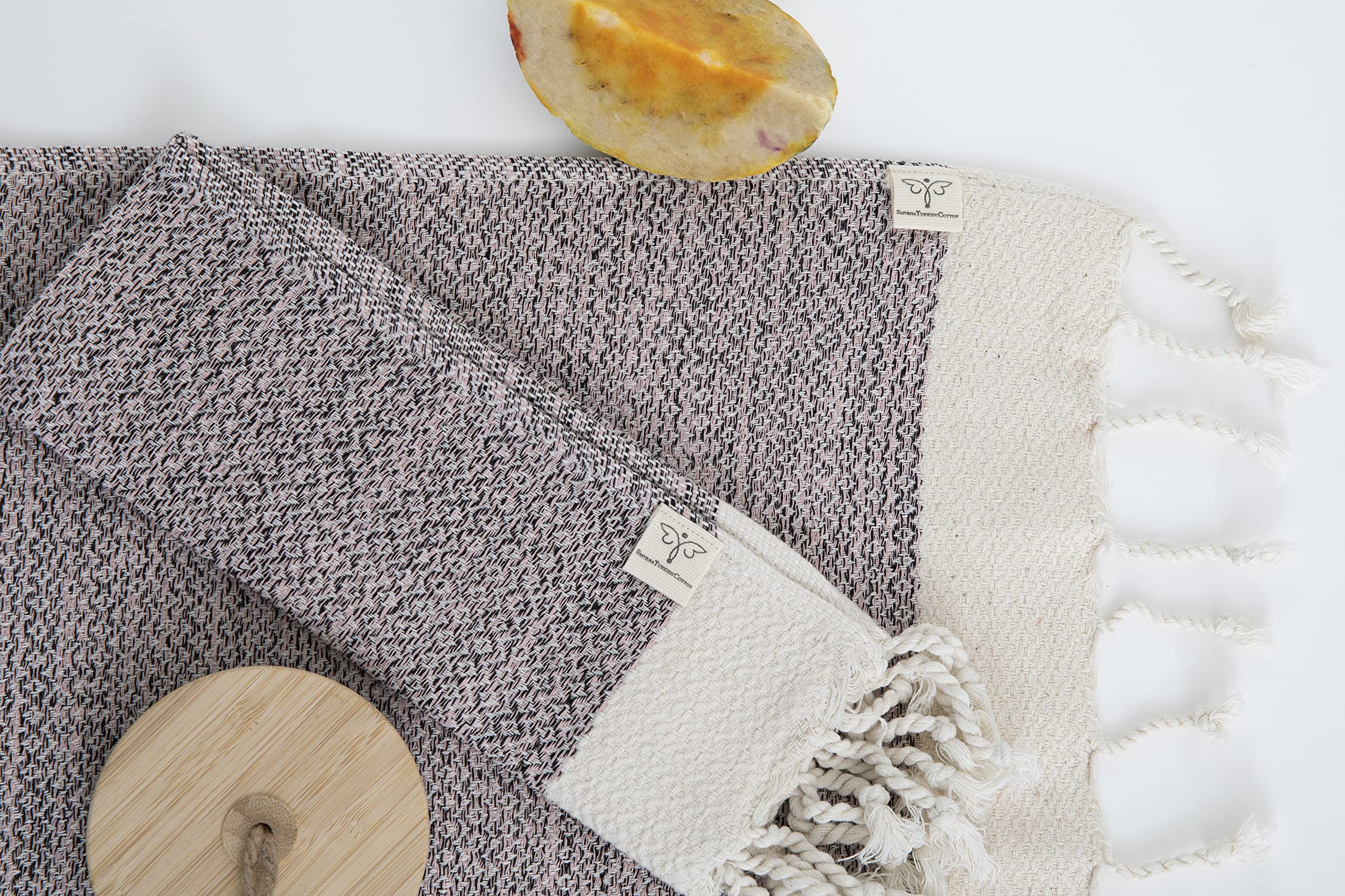 Smyrna Turkish Cotton Wash Cloths Pack Of 6 | 100% Natural Cotton, 12''X12'' | Versatile Bath Towels For Bathroom, Hotel, Spa |