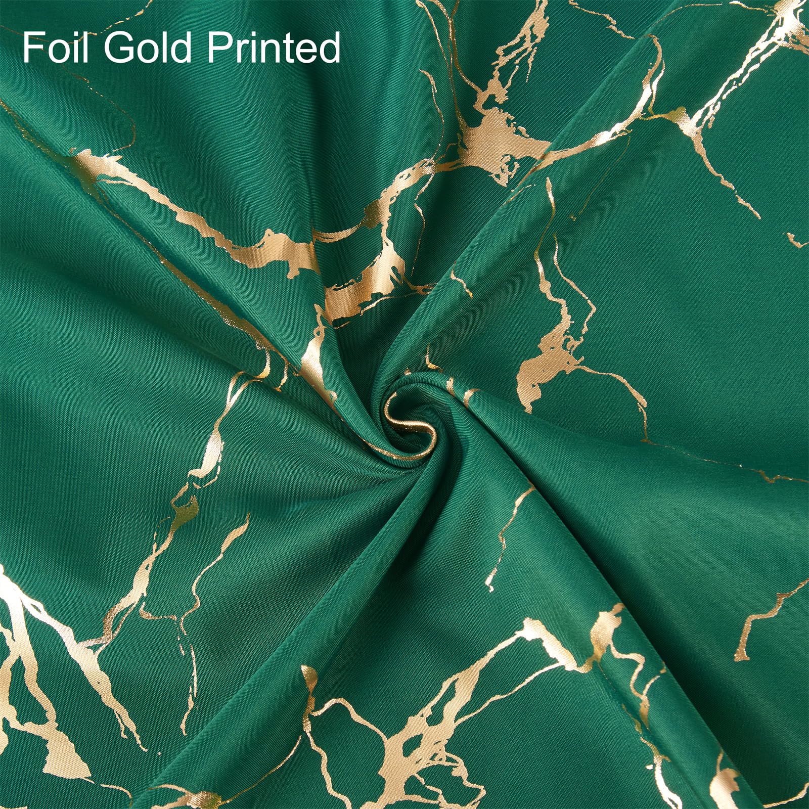 Green And Gold Shower Curtain, Marble Dark Green Shower Curtains For Bathroom With Hooks,Unique Glitter Metallic Gold Foil Print