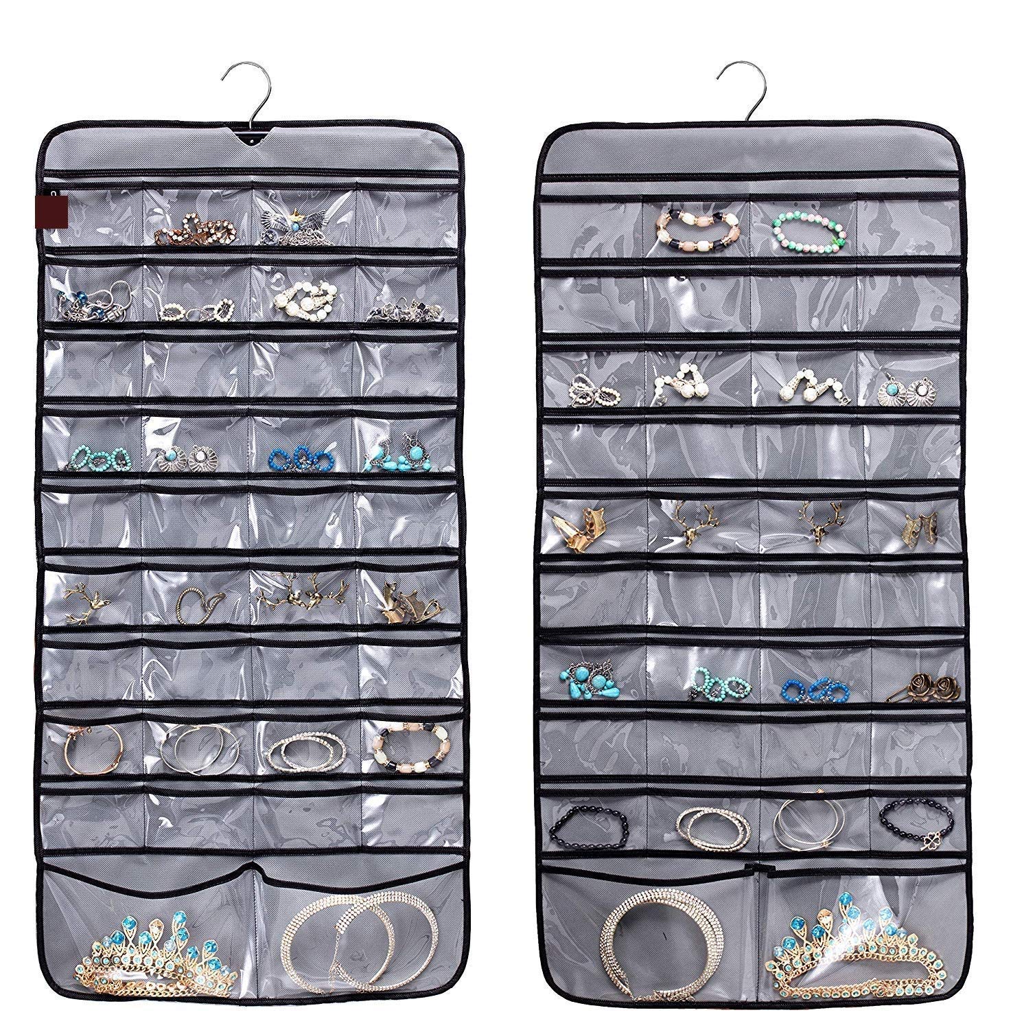 Home Style India Non Woven Hanging Jewellery Organizer ( Grey )