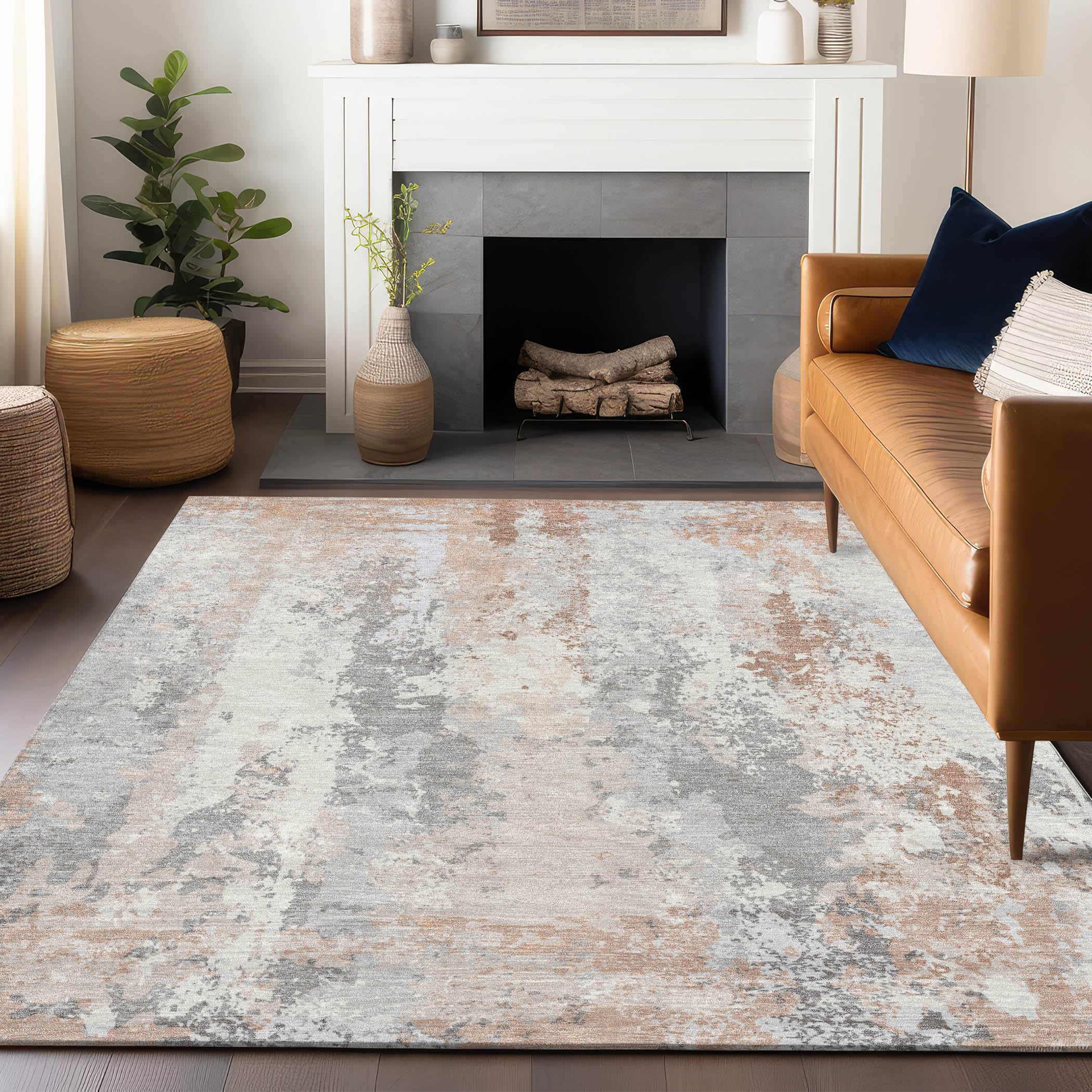 Machine Washable Indoor/Outdoor Chantille Coral 5 x 76 Rug