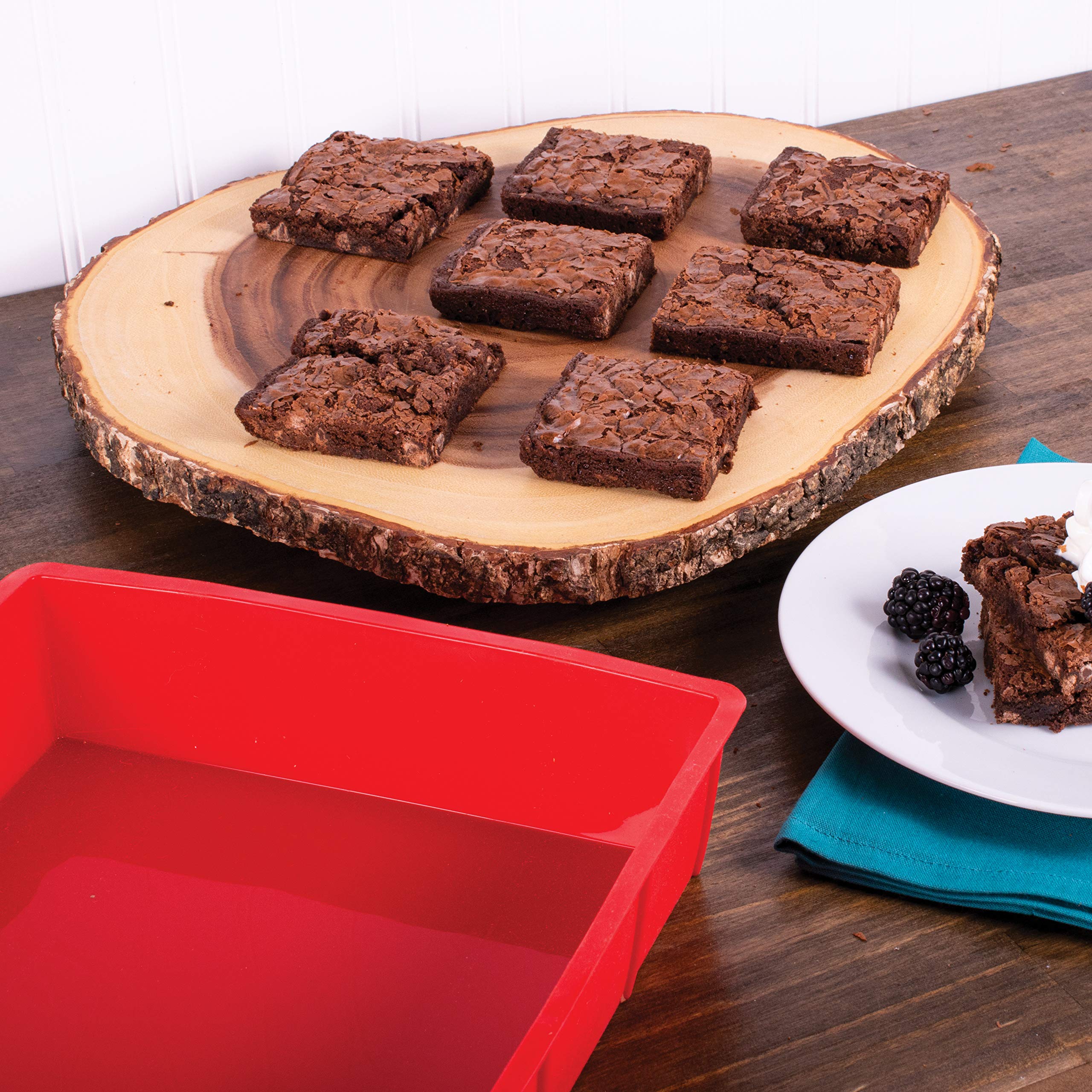 Mrs. Anderson's Baking Silicone 9-Inch Square Cake Pan  BPA Free  Non-Stick European-Grade Silicone  9 x 9-Inches