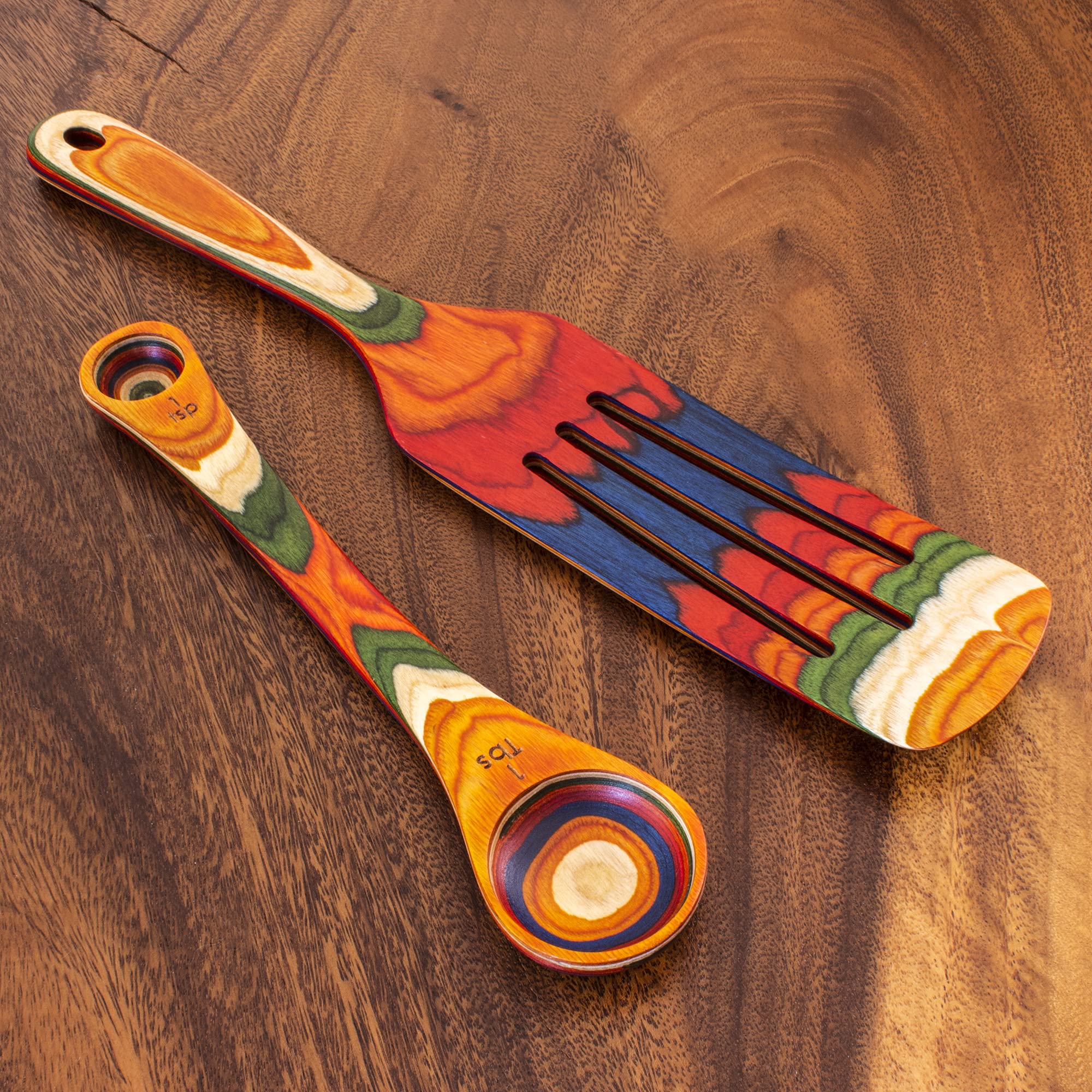 Baltique Marrakesh Collection 2 Piece Cooking Utensil Set, Spurtle & Measuring Spoon