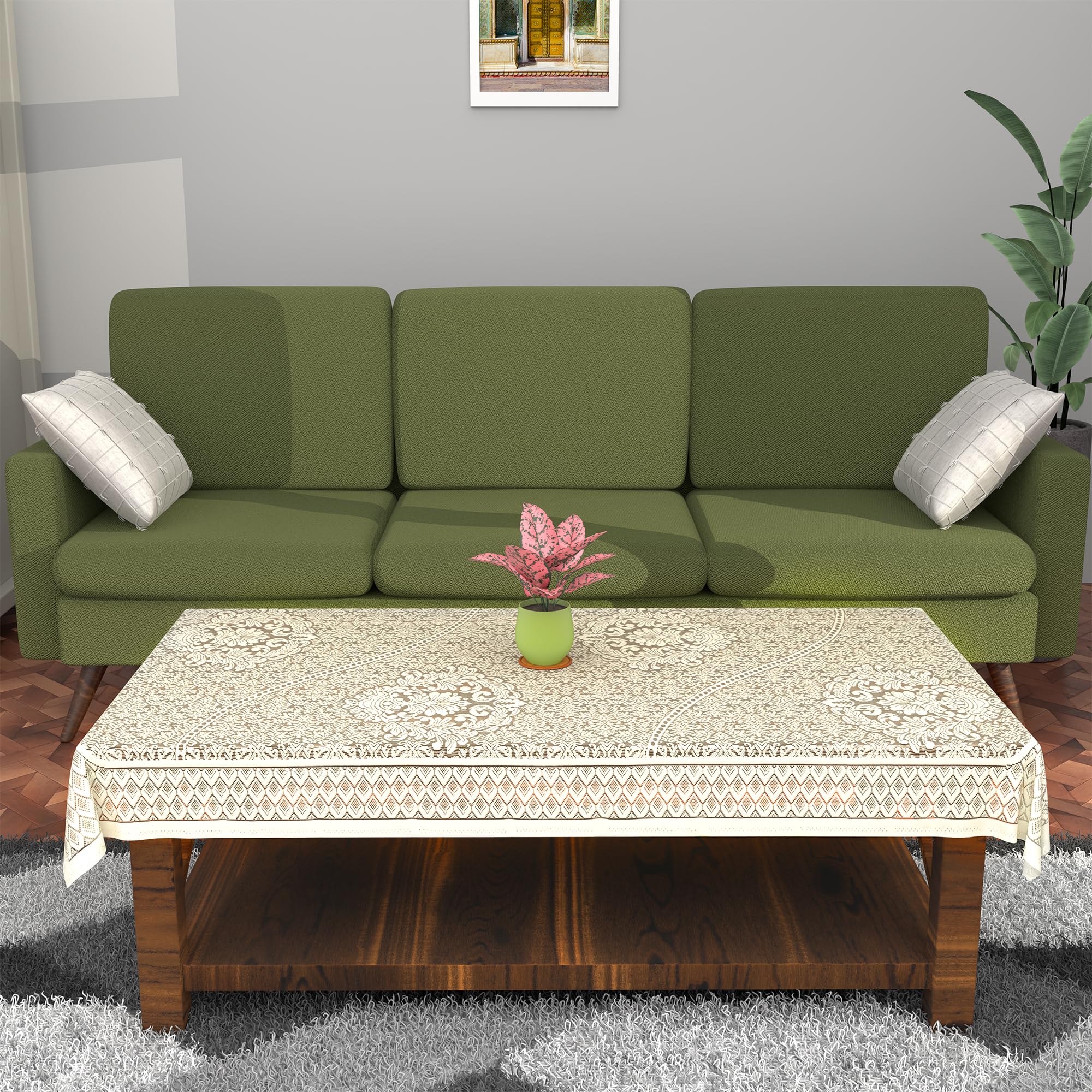 Heart Home Washable Net Dining Table Cover 4 Seater | Durable Table Protector Cover For Home, Office & Dining Room | Dining Tabl