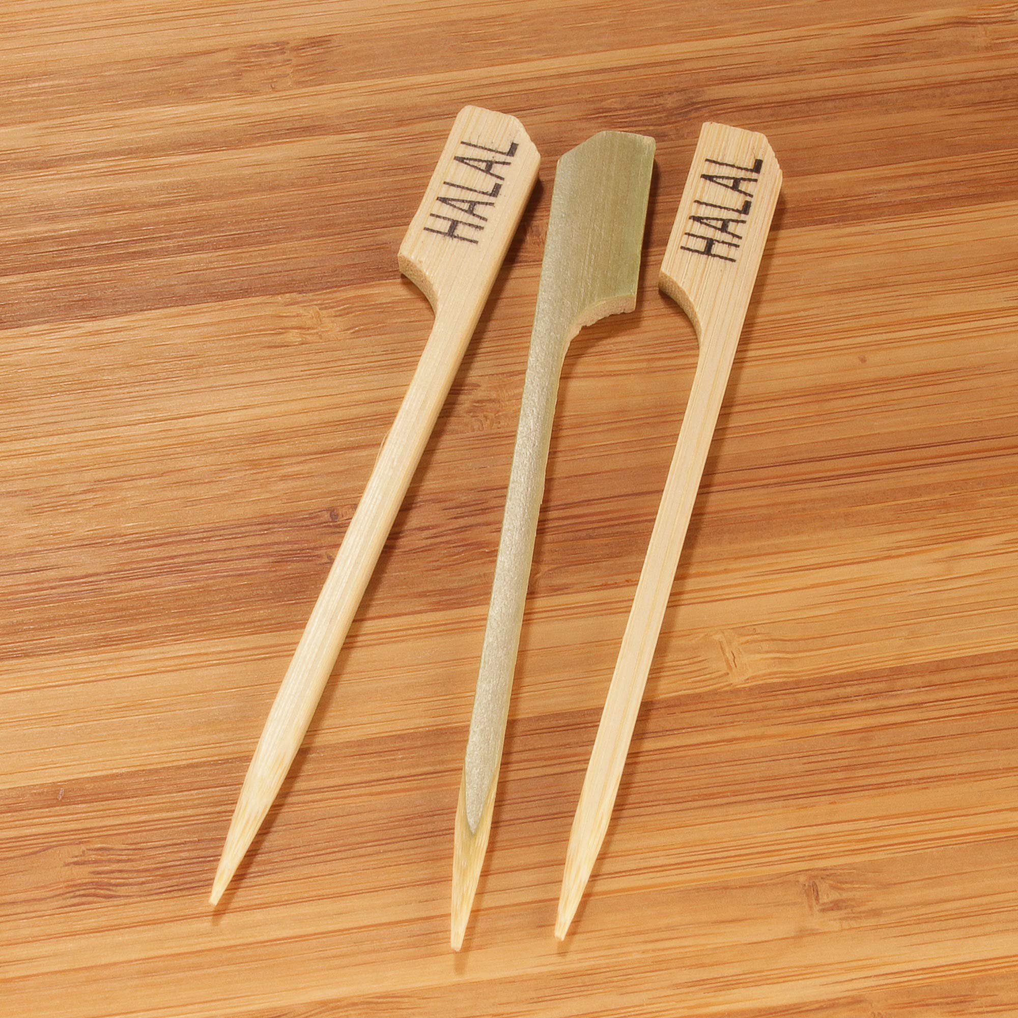 Bamboomn - Halal Label Marker Bamboo Paddle Pick - 3.5'' (8.9Cm) - 1,000 Pieces