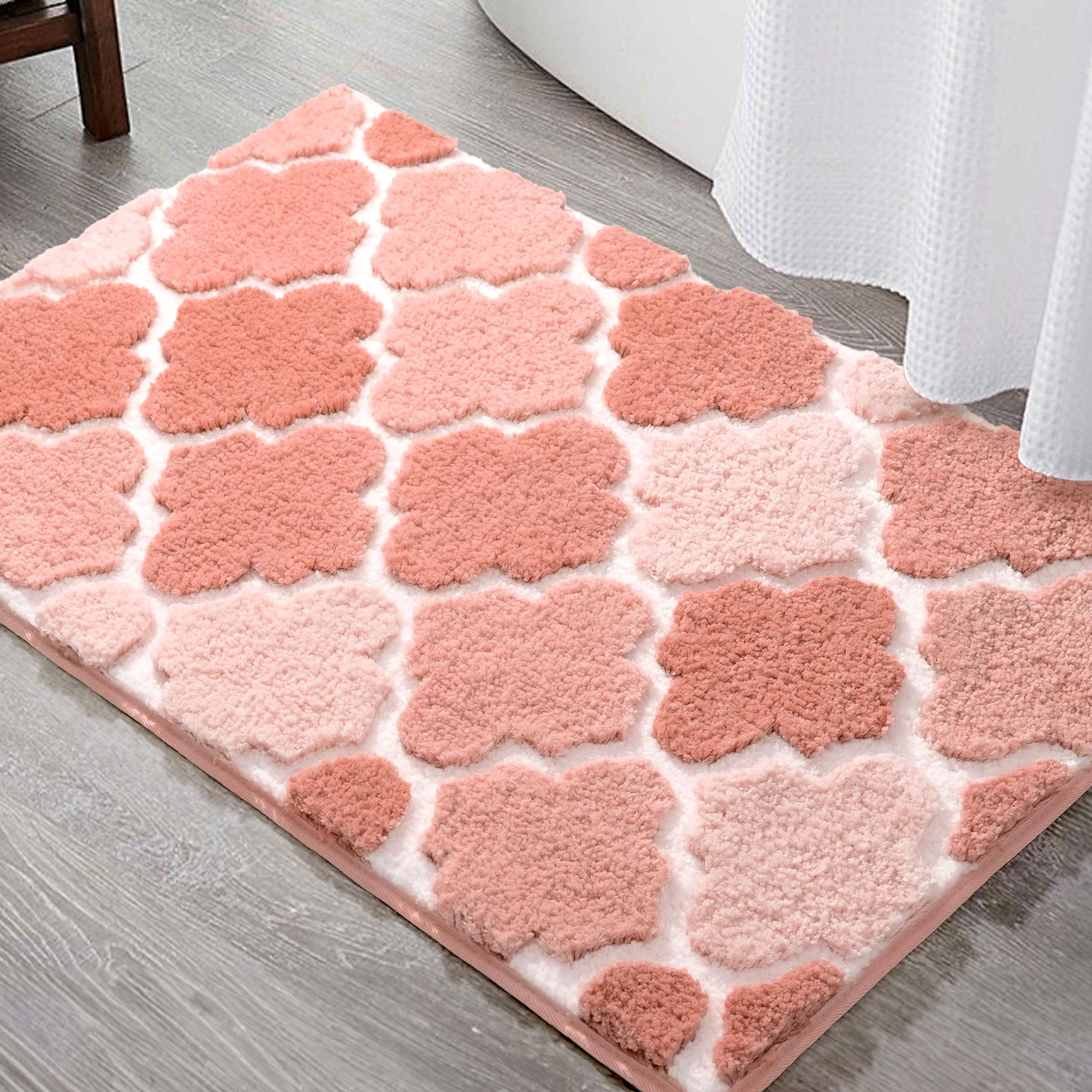 Dexde Bathroom Rugs Non-Slip, Bath Rugs Extra Absorbent Shaggy Bath Mats, Machine Washable Soft Plush Throw Rug For Bathroom Flo