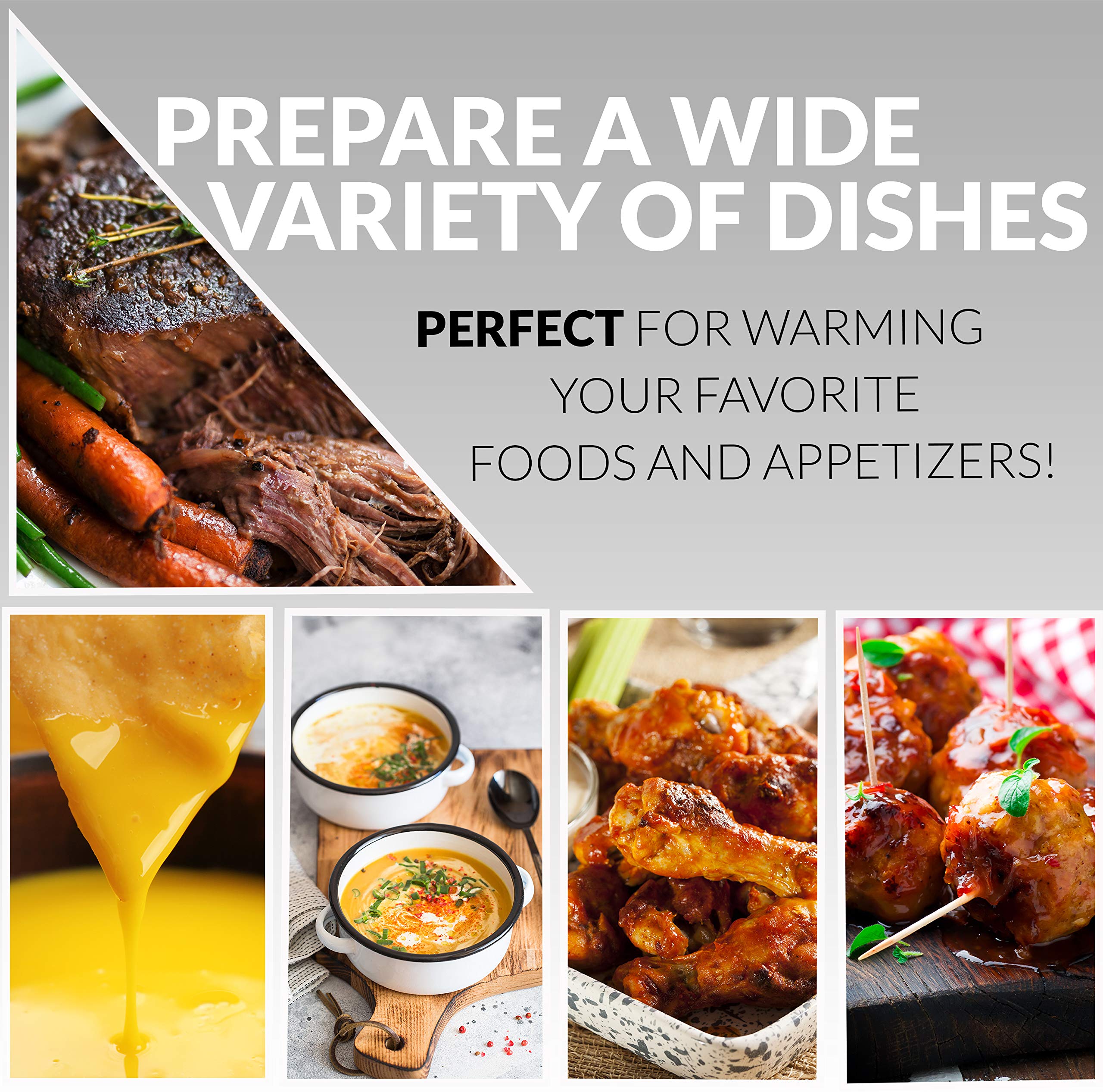 Homecraft Hcbs15Ss 3-Station 1.5-Quart Stainless Steel Buffet Server Slow Cooker & Warming Tray, Adjustable Temperature, Perfect