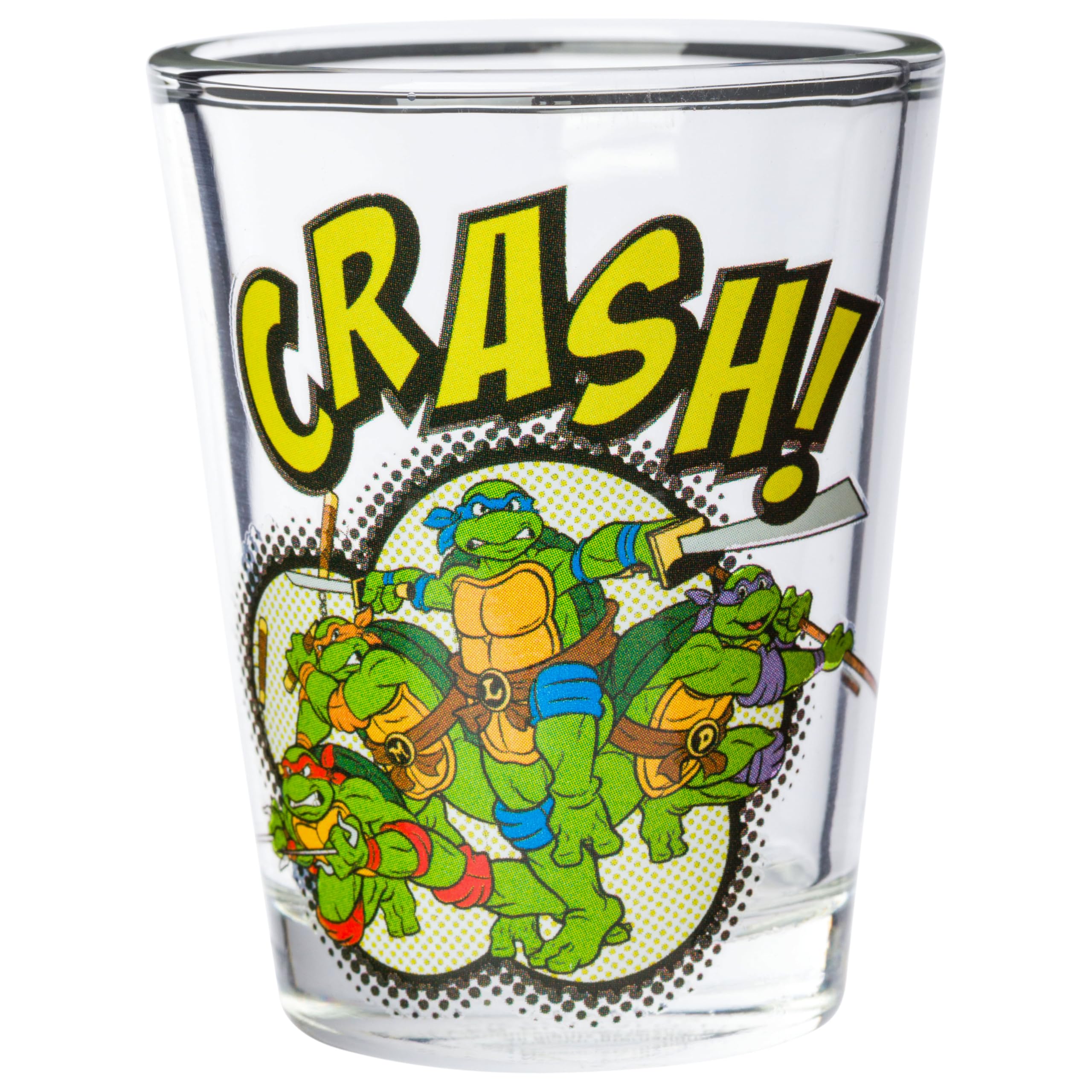 Silver Buffalo Teenage Mutant Ninja Turtles Tmnt Featuring Leonardo, Rapheal, Donatello, And Michelangelo 4 Pack Mini Glass Set,