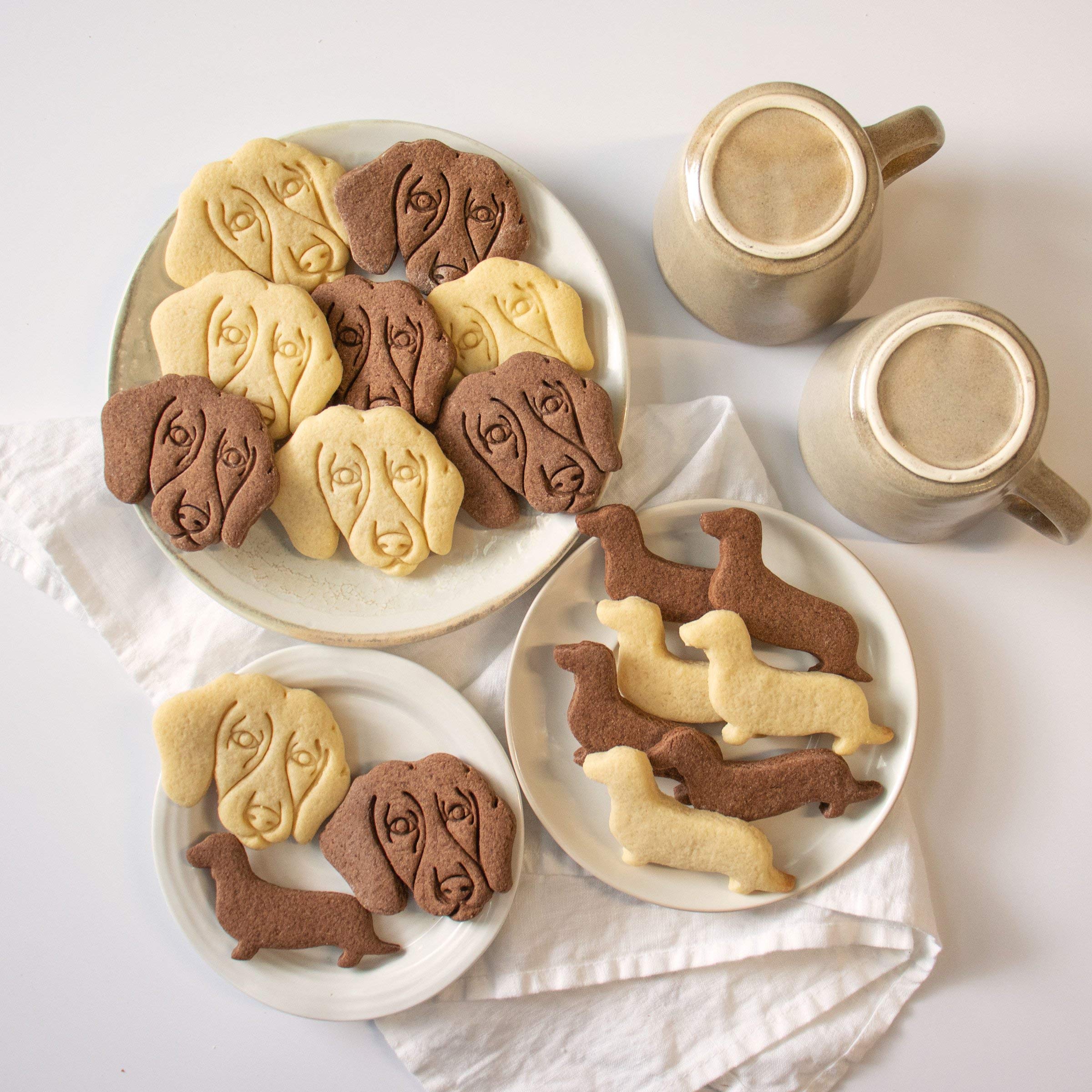 Set Of 2 Short Haired Dachshund Cookie Cutters (Face & Silhouette), 2 Pieces - Bakerlogy