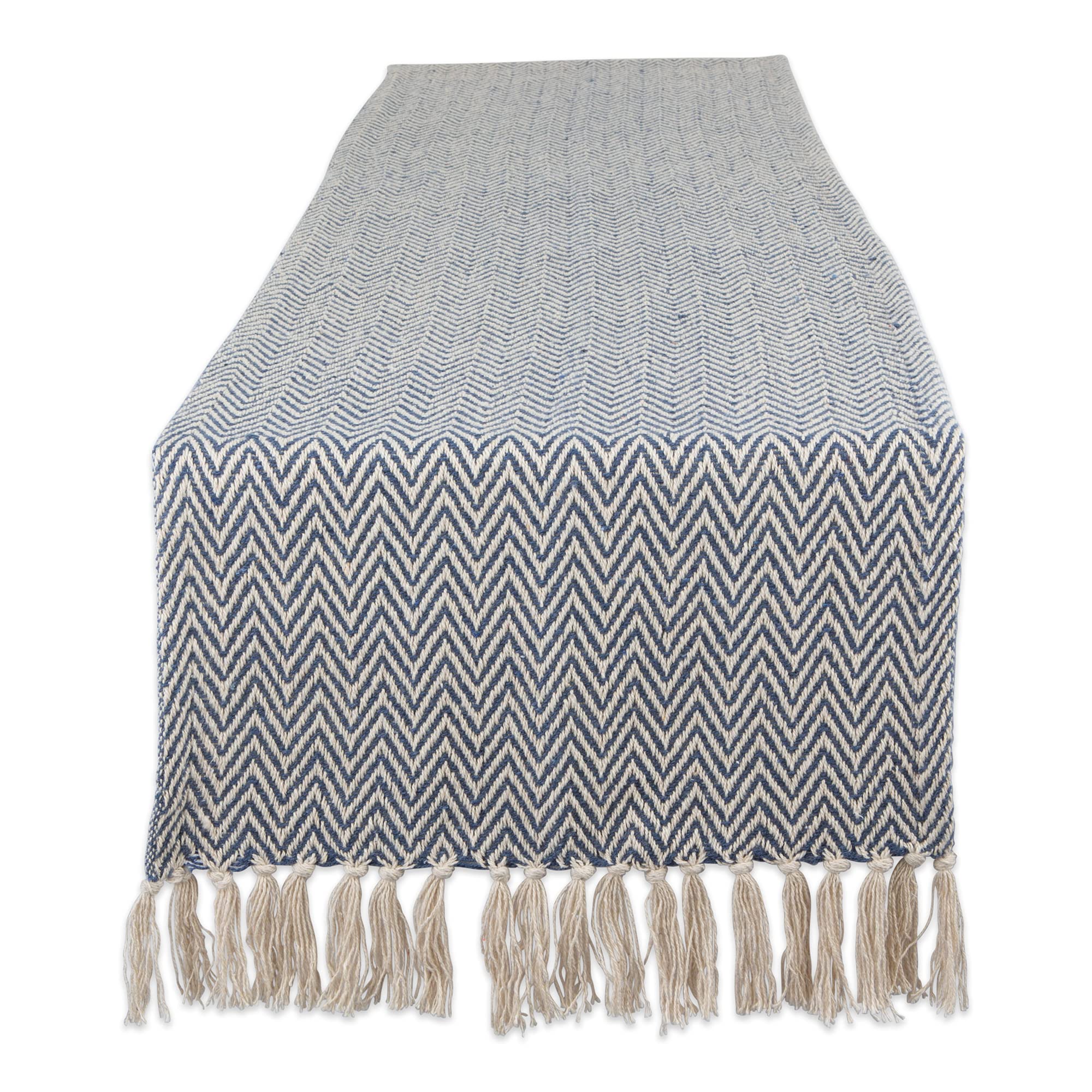 Dii Woven Basic Tabletop Collection, Chevron Table Runner, 15X108, French Blue