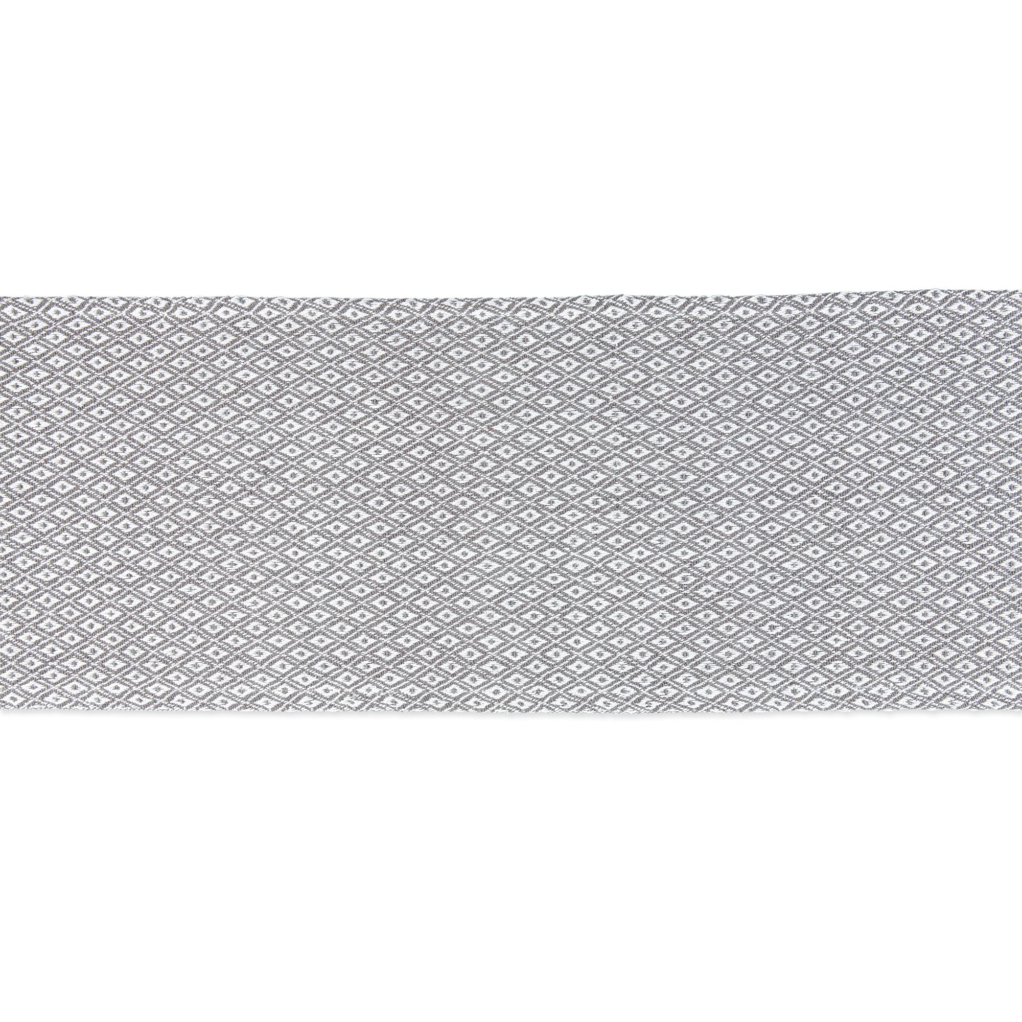 Dii Farmhouse Mini Diamond Braided Table Runner, 15X108, Gray