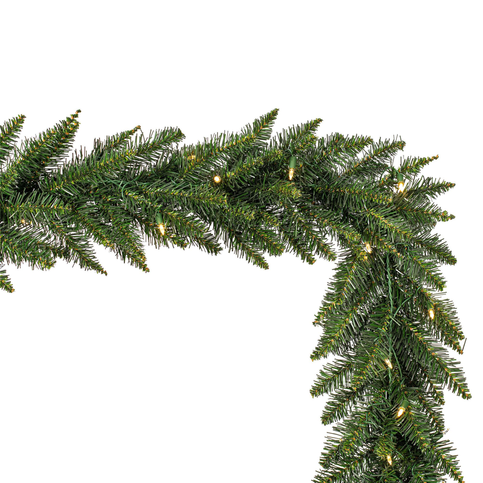 Vickerman 50'x 12 Pre-Lit Camdon Fir Artificial Christmas Garland with 400 Warm White LED Lights and 1332 PVC Tips - Indoor or O
