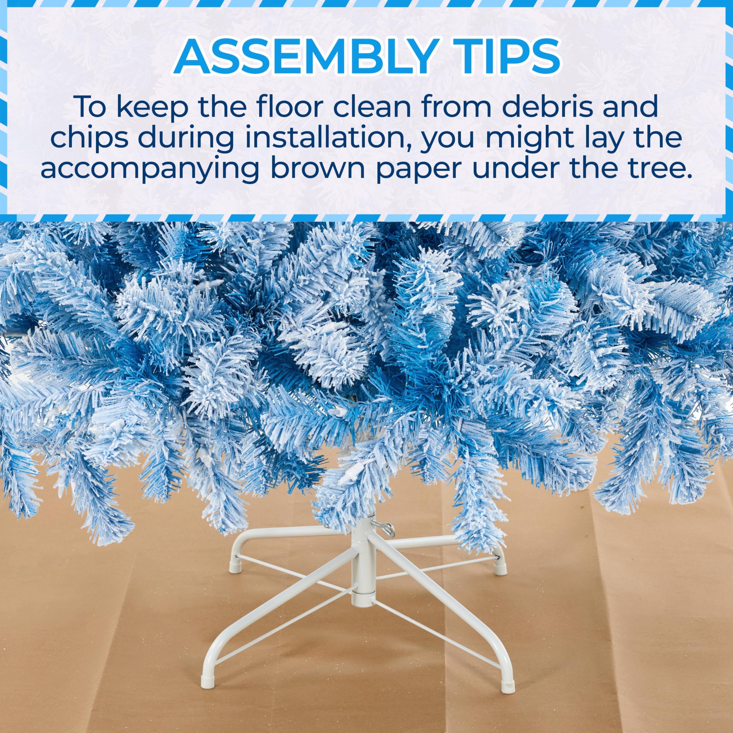 Yaheetech 7.5ft Pre-lit Artificial Christmas Tree with 550 Incandescent Warm White Lights, Snow Flocked Full Prelighted Xmas Tre