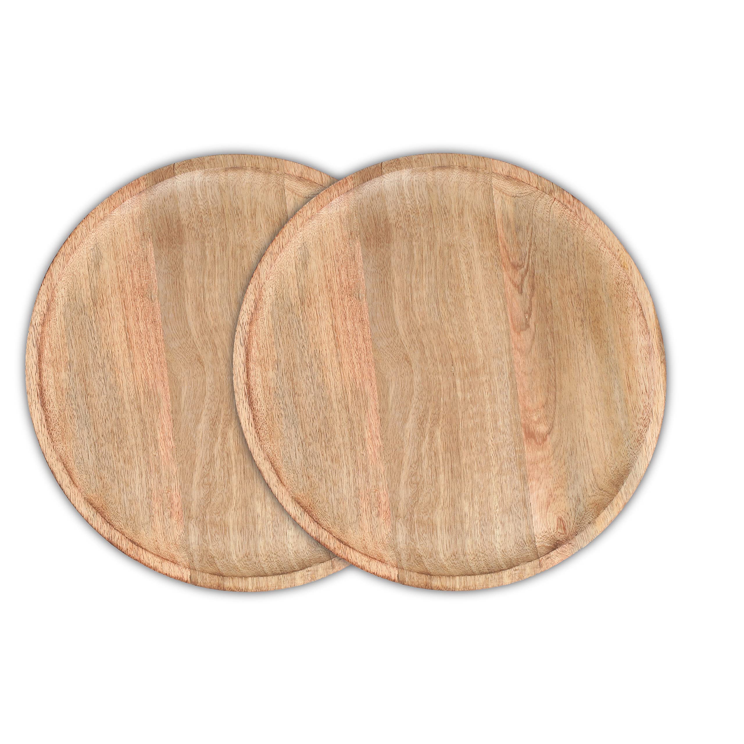 Light & Pro Wooden Charger Plates, Round Natural Wood Centerpiece Tableware Service Plate For Salad, Sandwiches, Burgers, Dinner